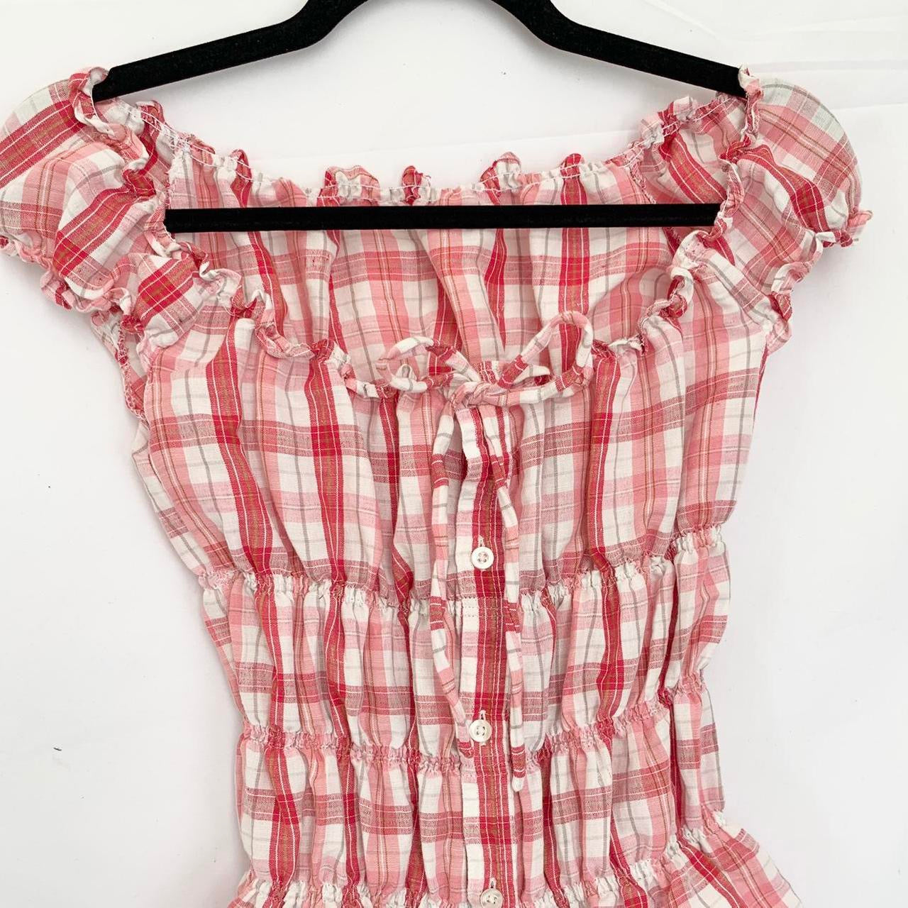 Plaid Milkmaid Top