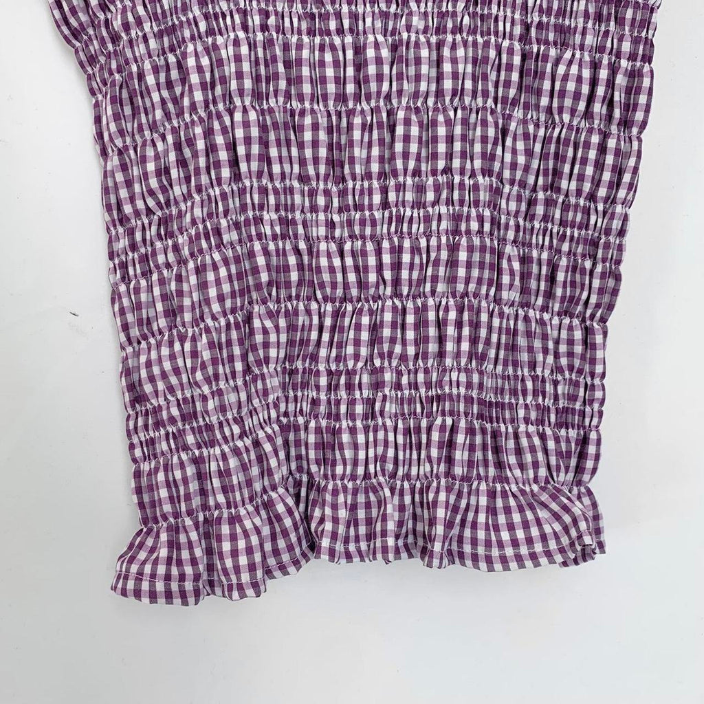 Gingham Ruched Cami Top