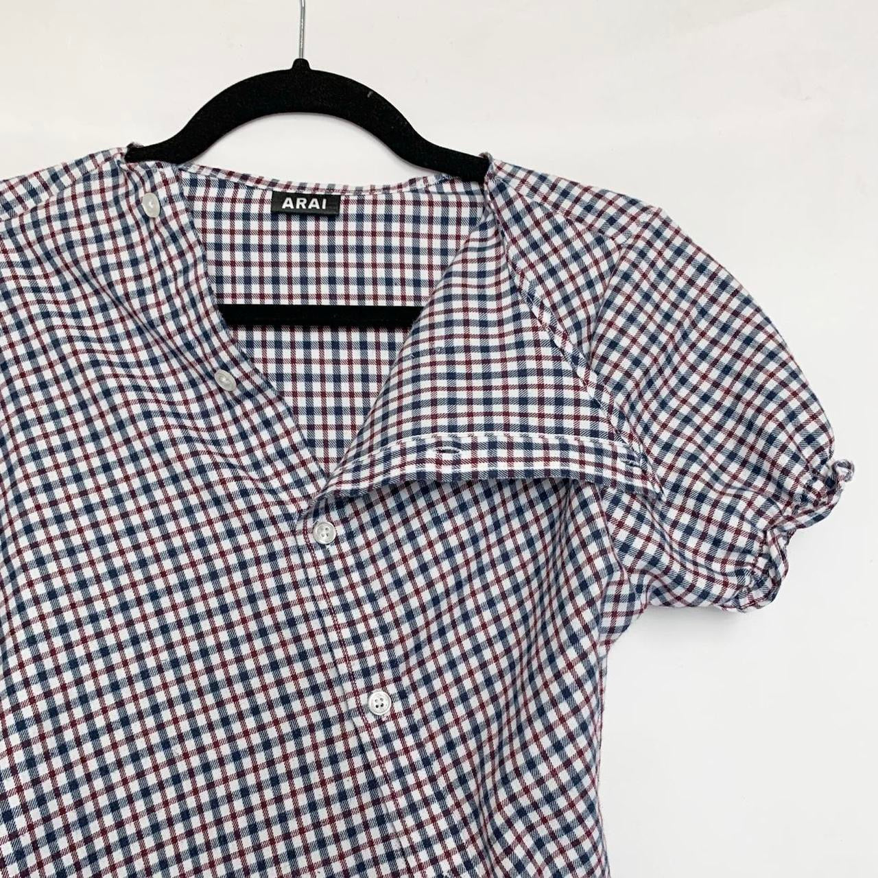 Plaid asymmetric shirt