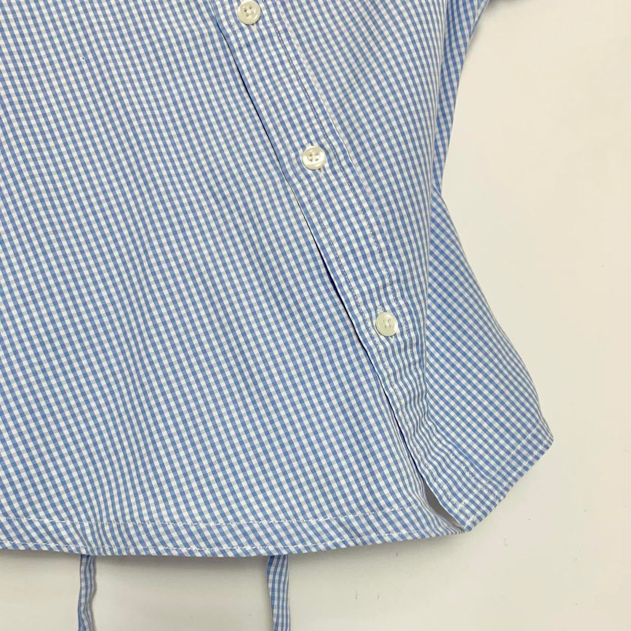 Plaid asymmetric shirt