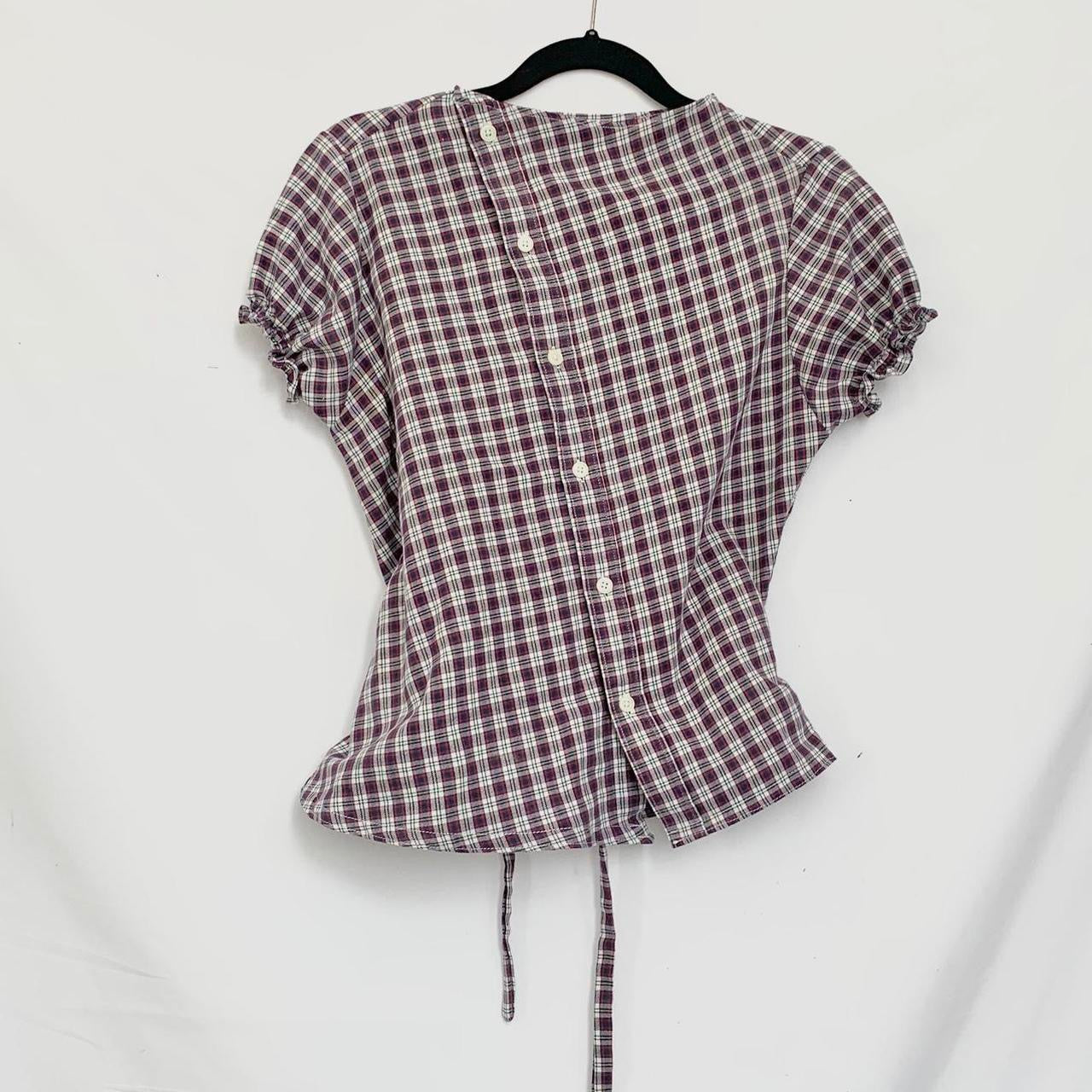 Plaid asymmetric shirt