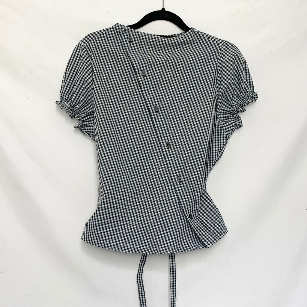 Gingham asymmetric shirt