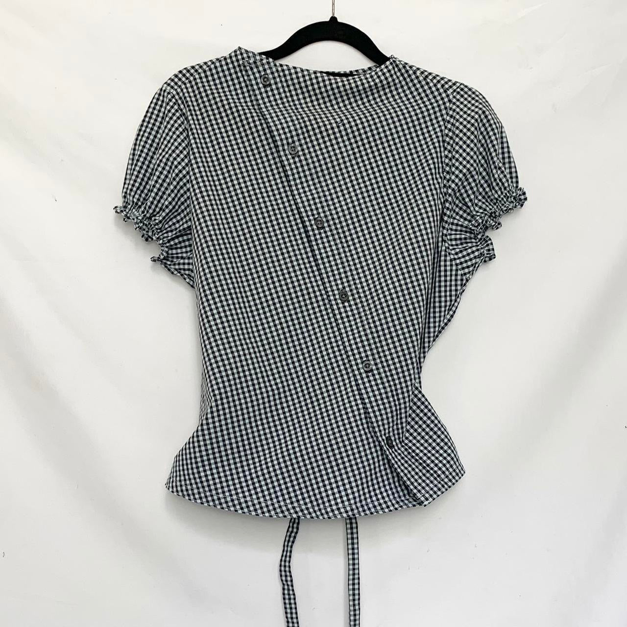 Gingham asymmetric shirt