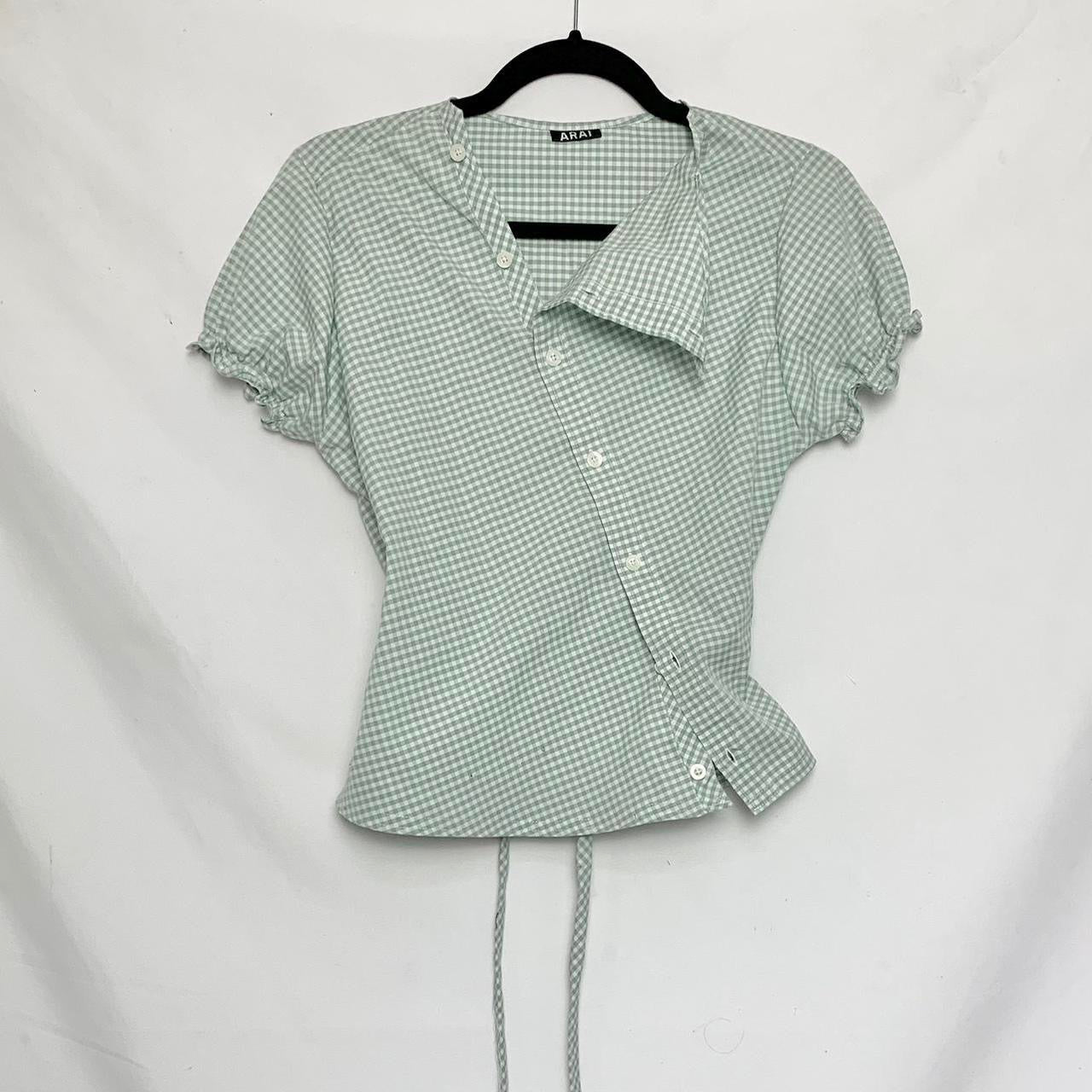 Plaid asymmetric shirt