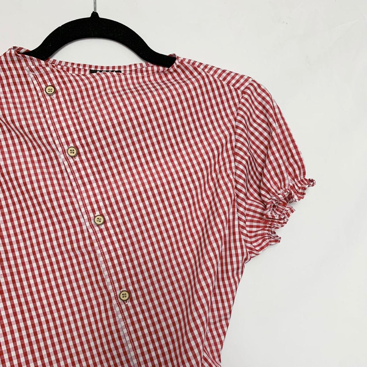 Plaid asymmetric shirt