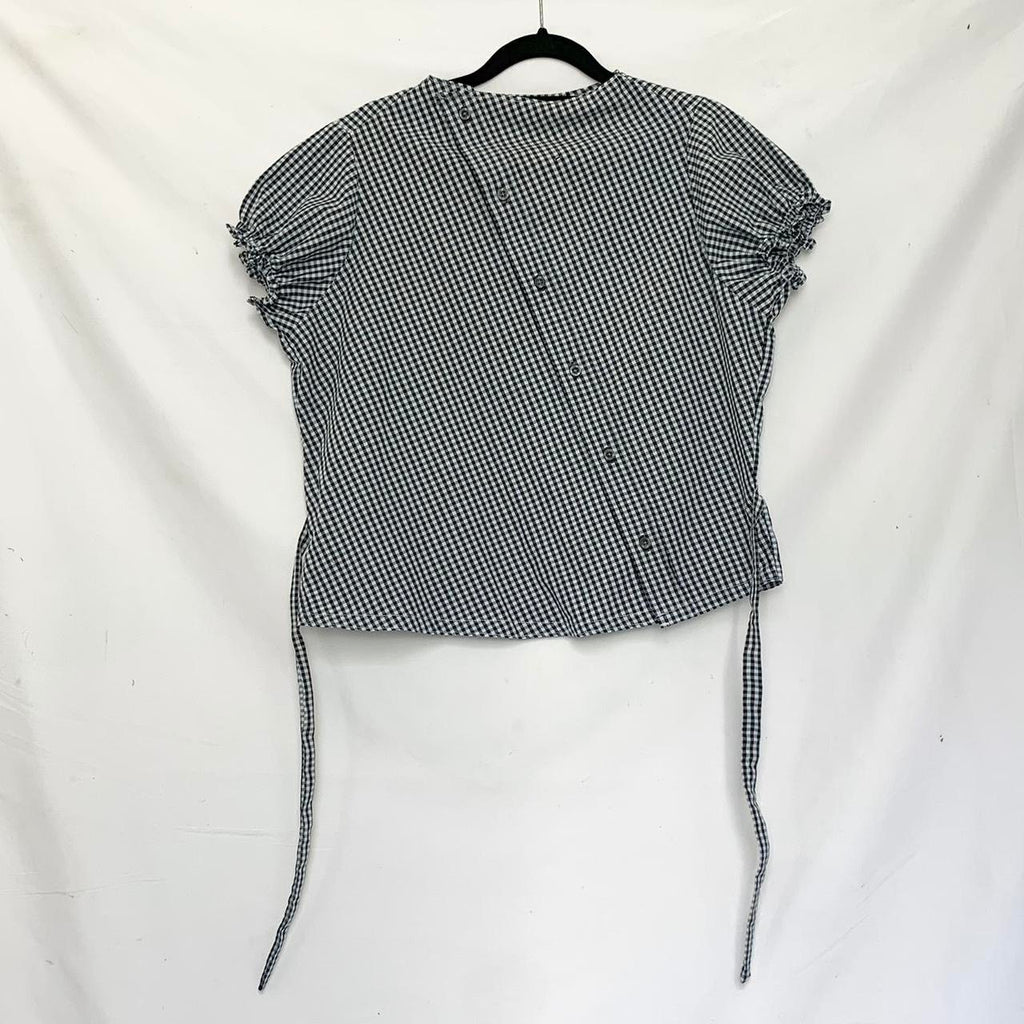 Gingham asymmetric shirt