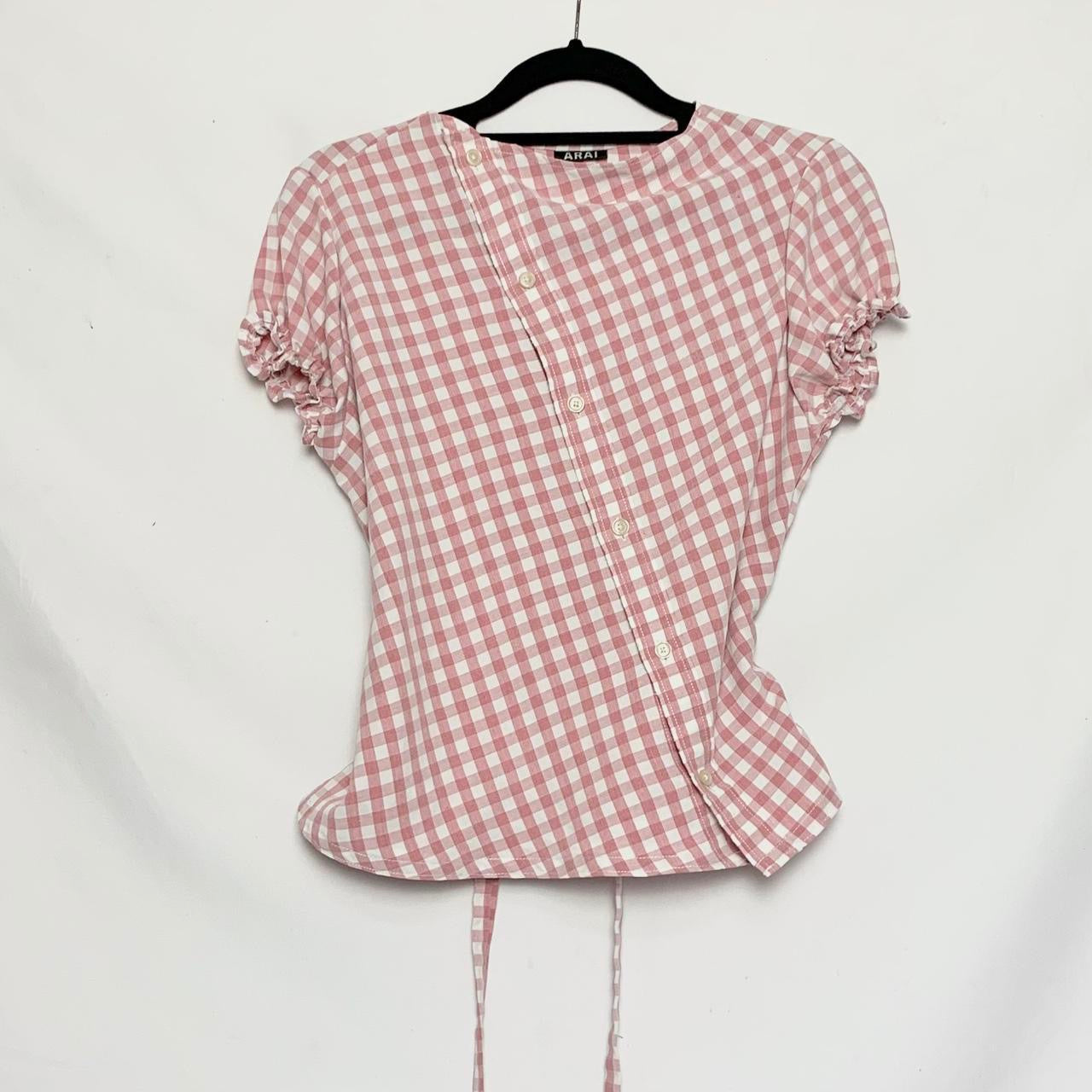 Checkered asymmetric shirt