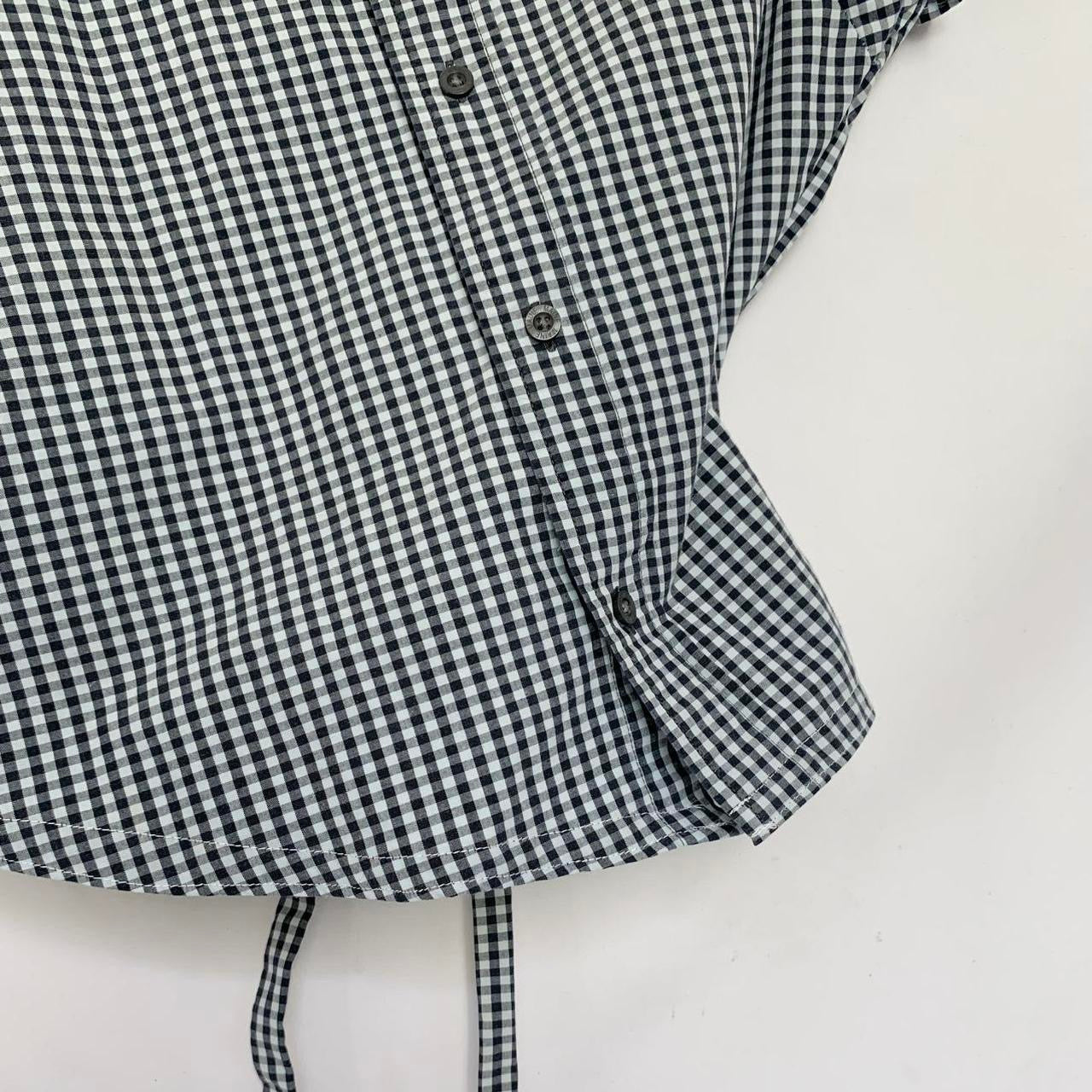 Gingham asymmetric shirt