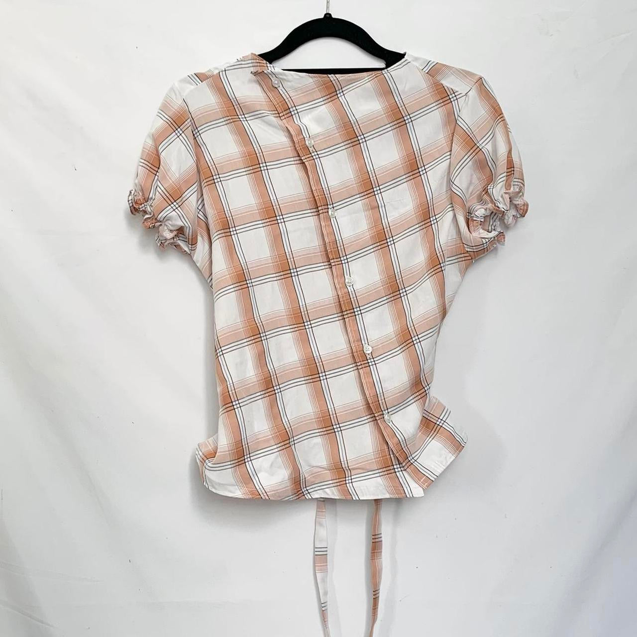 Plaid asymmetric shirt