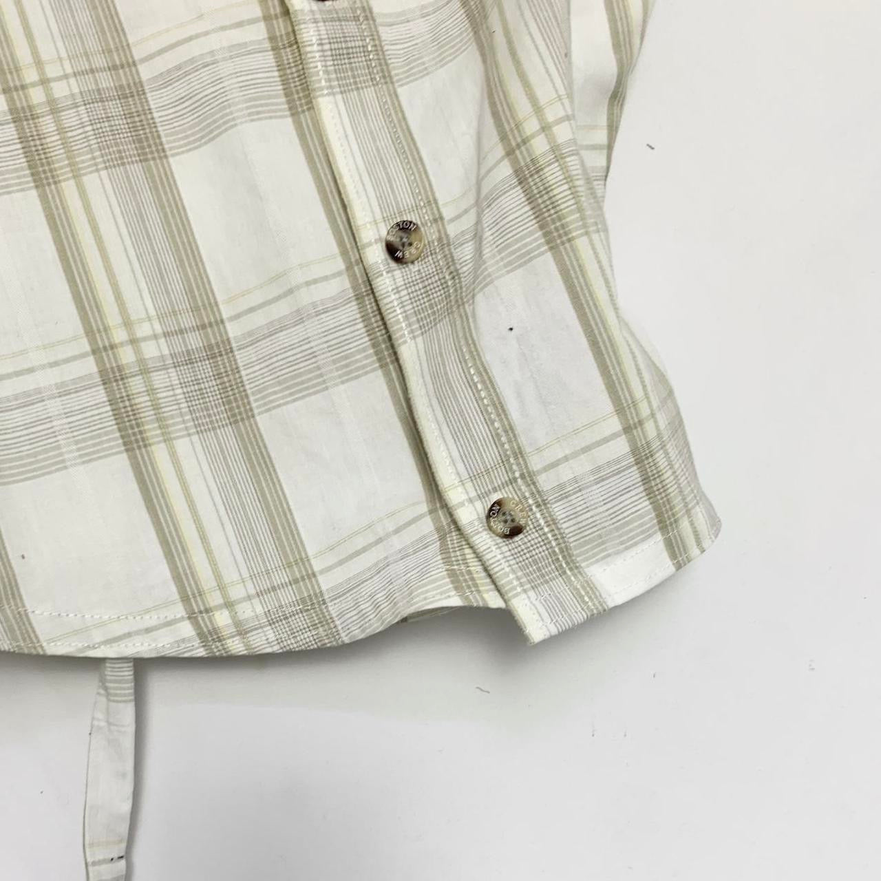 Plaid asymmetric shirt