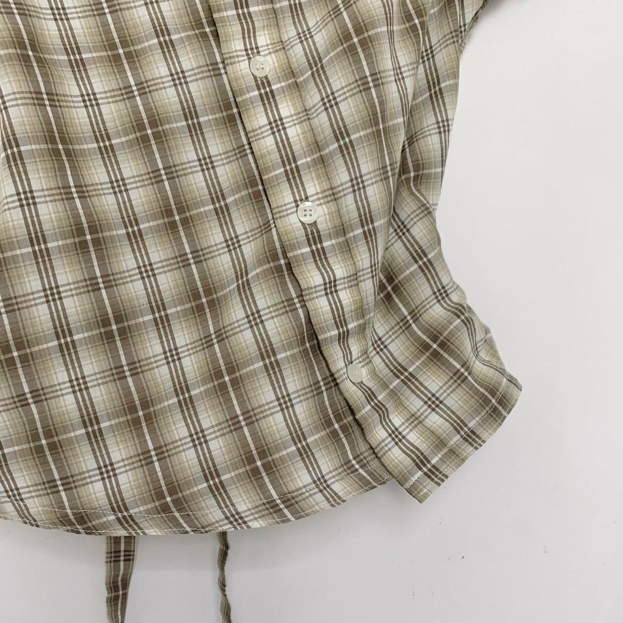 Plaid asymmetric shirt