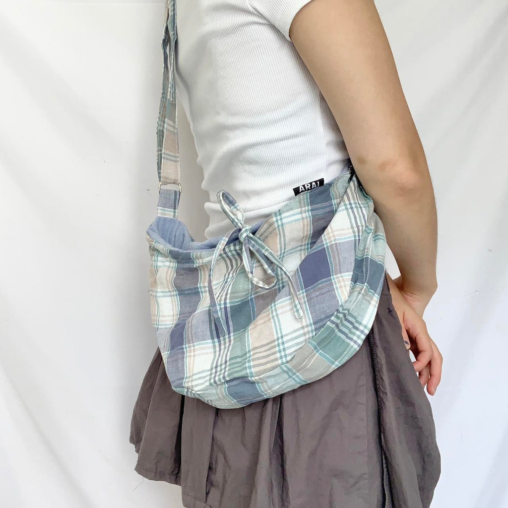 Plaid Crescent Bag