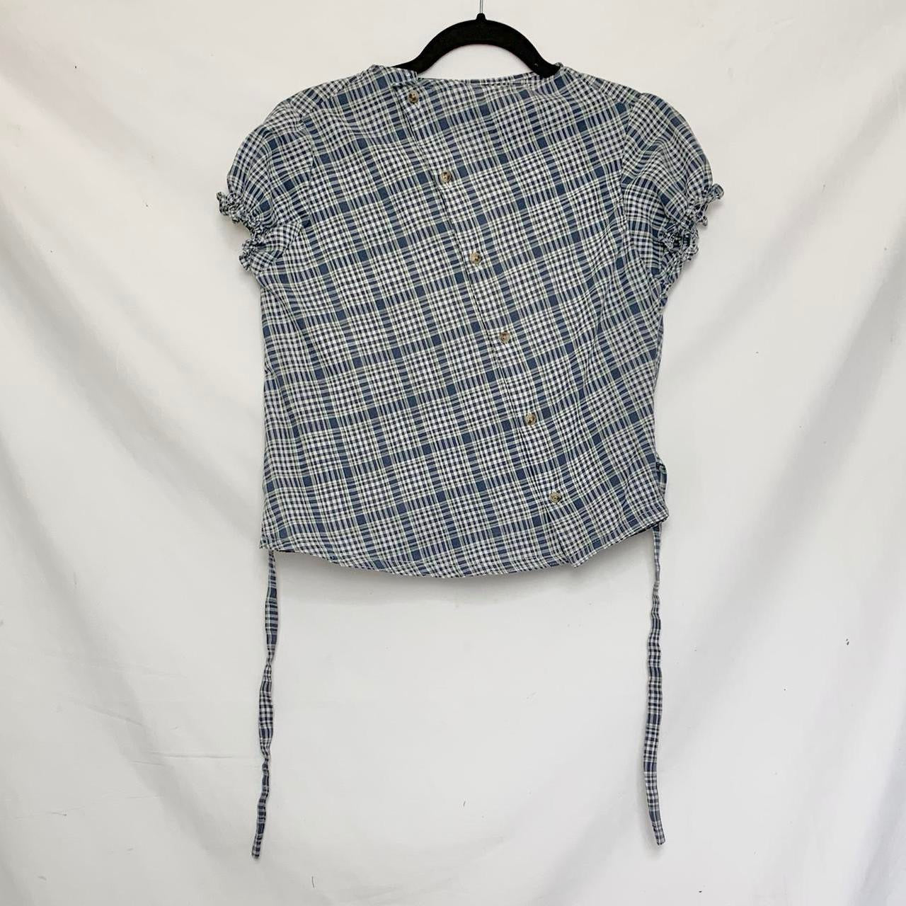 Plaid asymmetric shirt