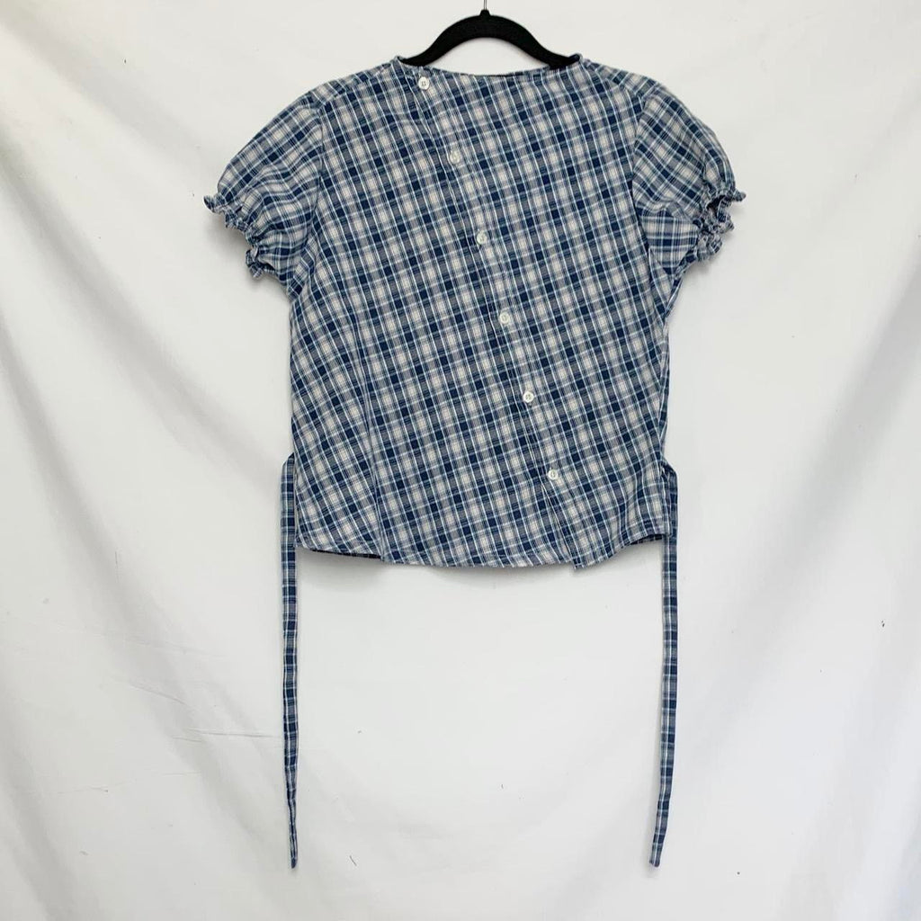 Plaid asymmetric shirt