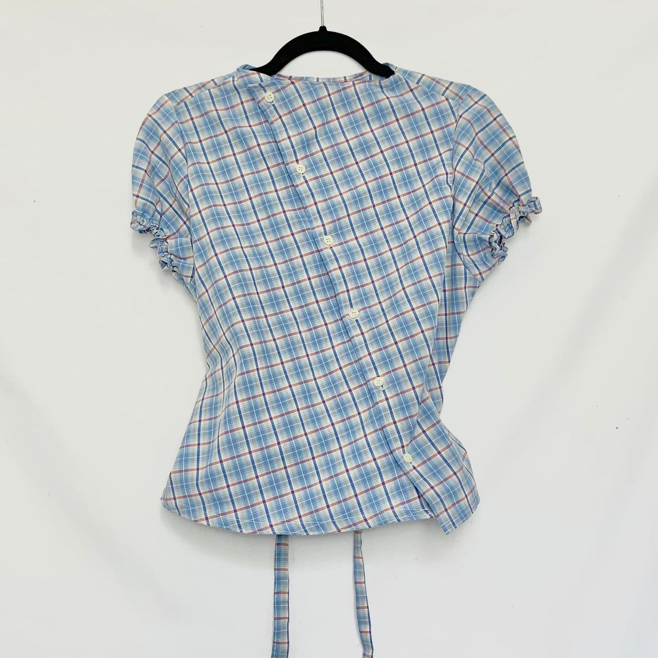 Plaid asymmetric shirt