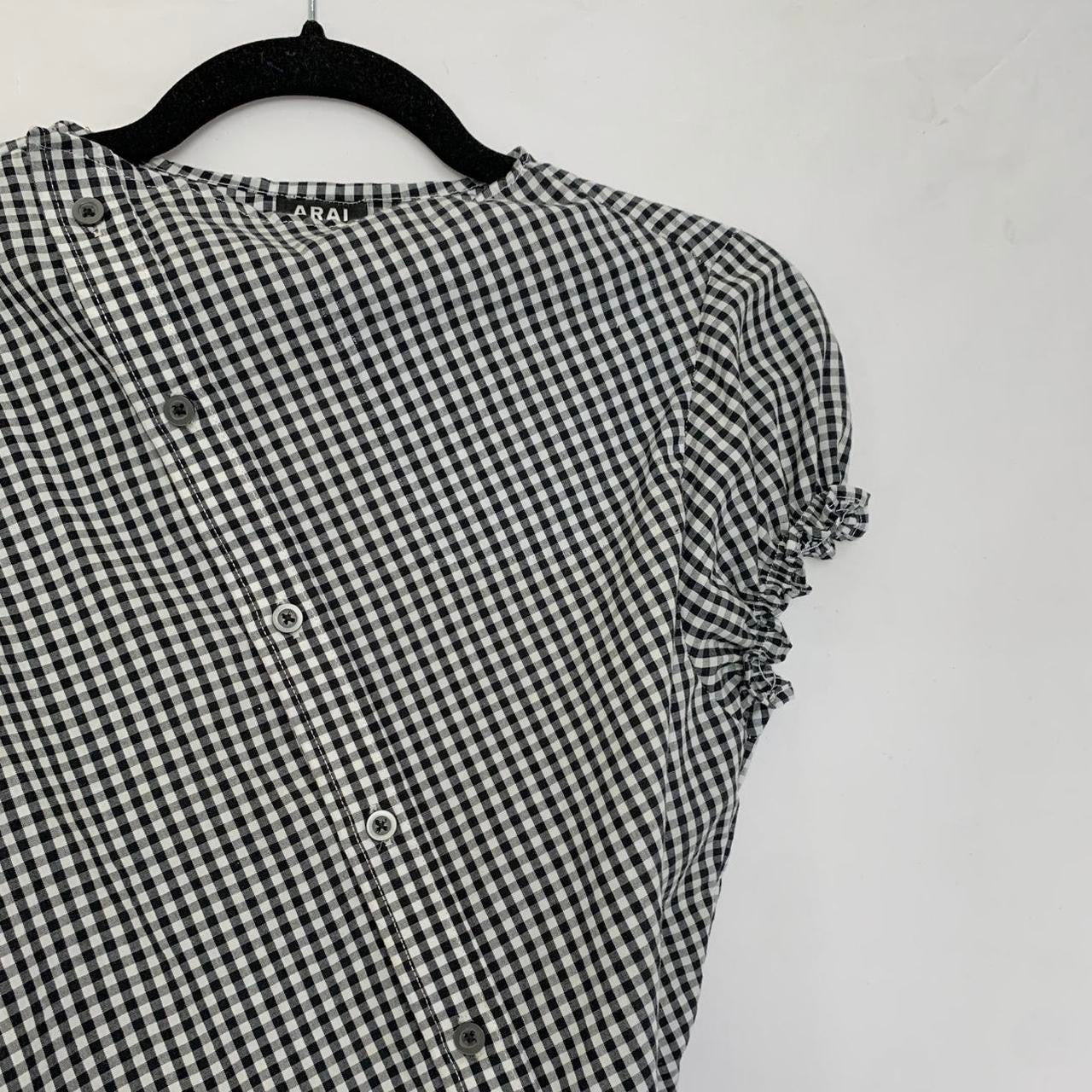 Plaid asymmetric shirt