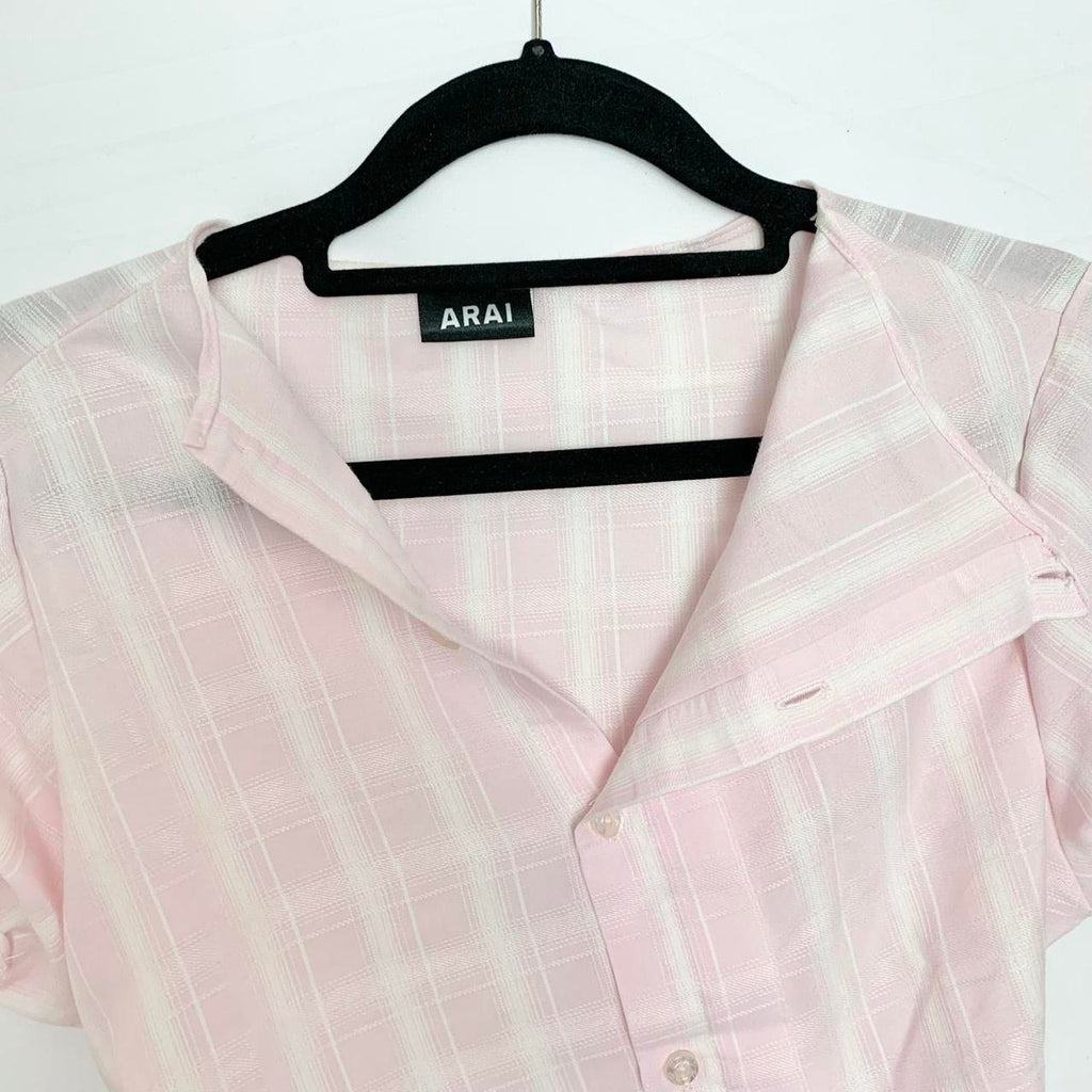 Plaid asymmetric shirt