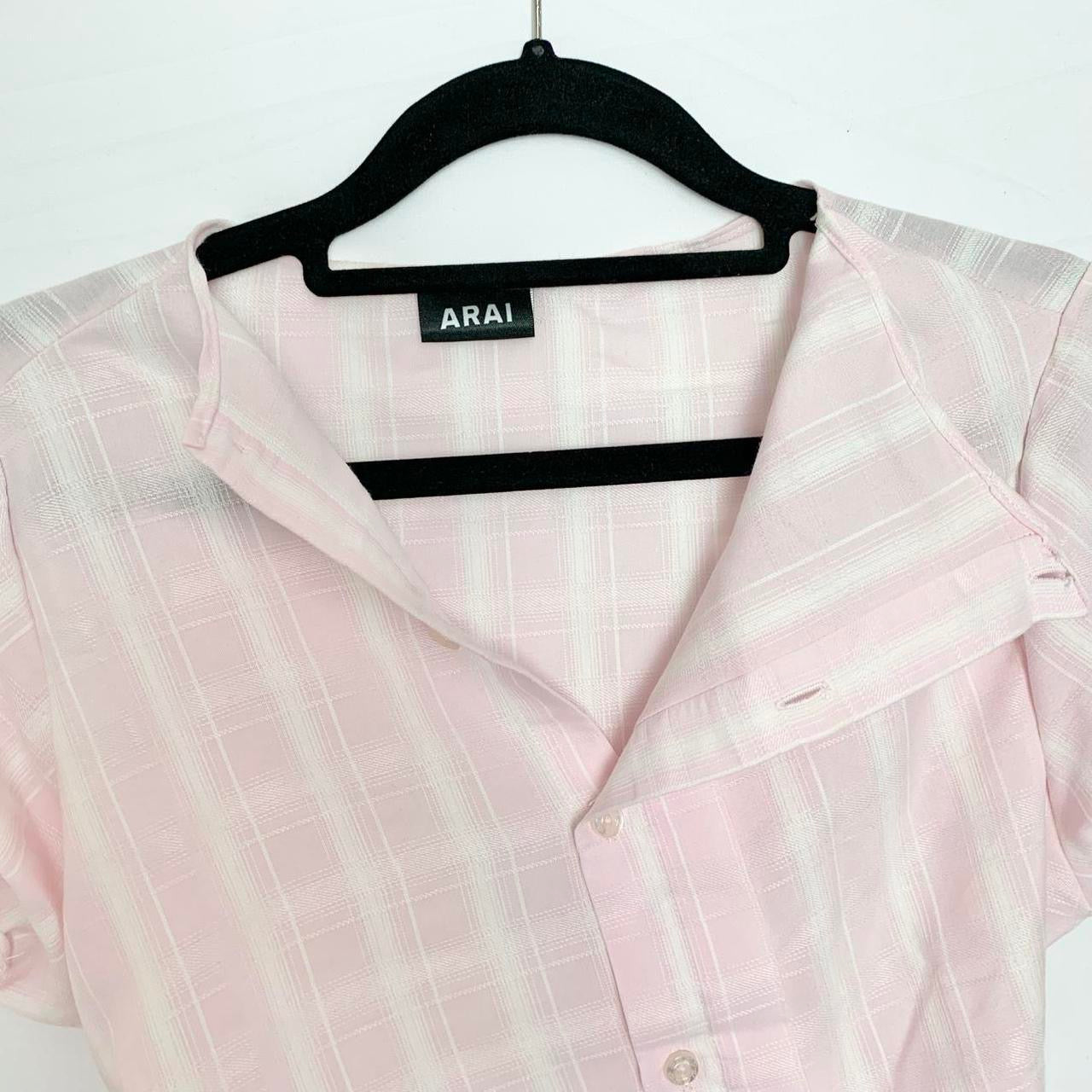 Plaid asymmetric shirt