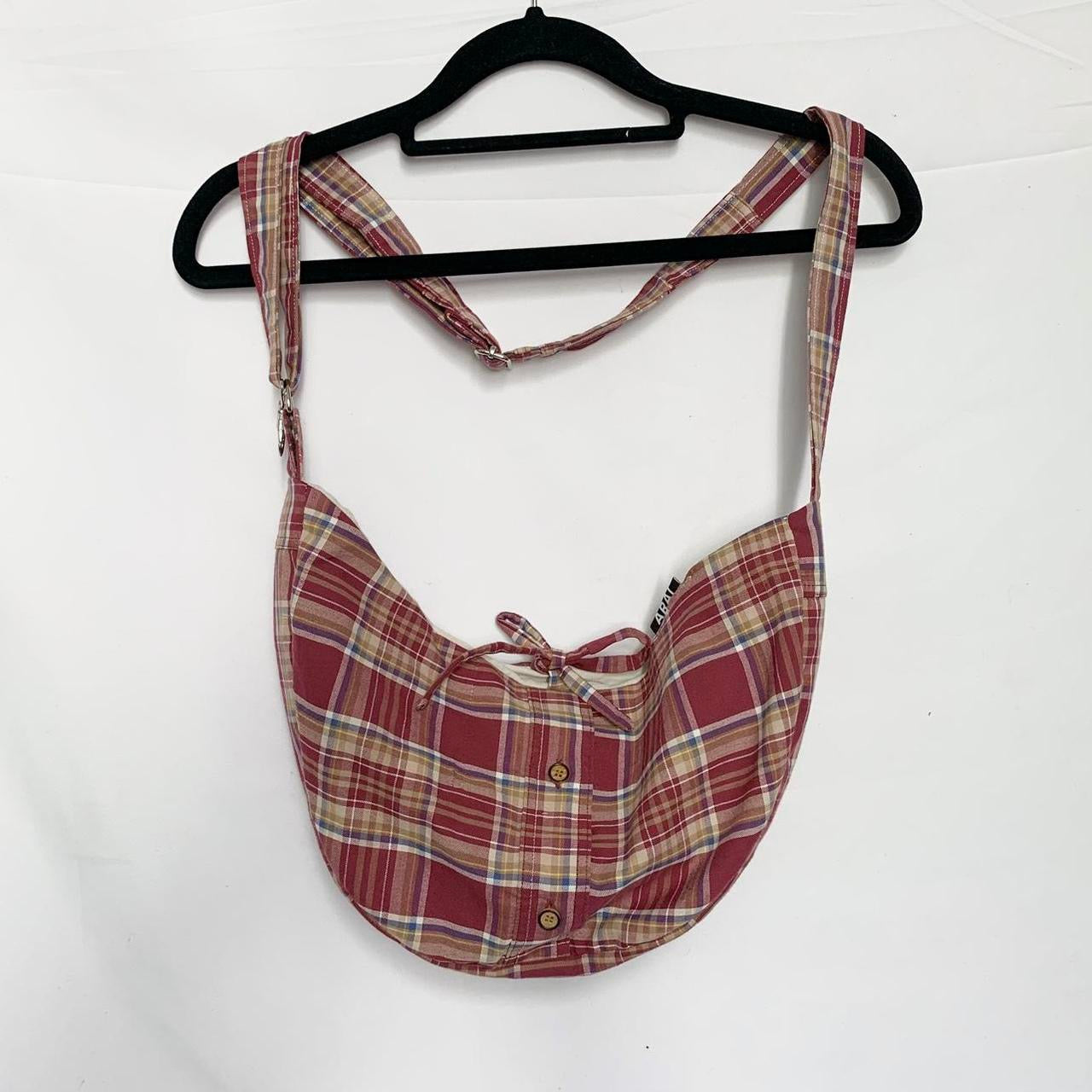 Plaid Crescent Bag