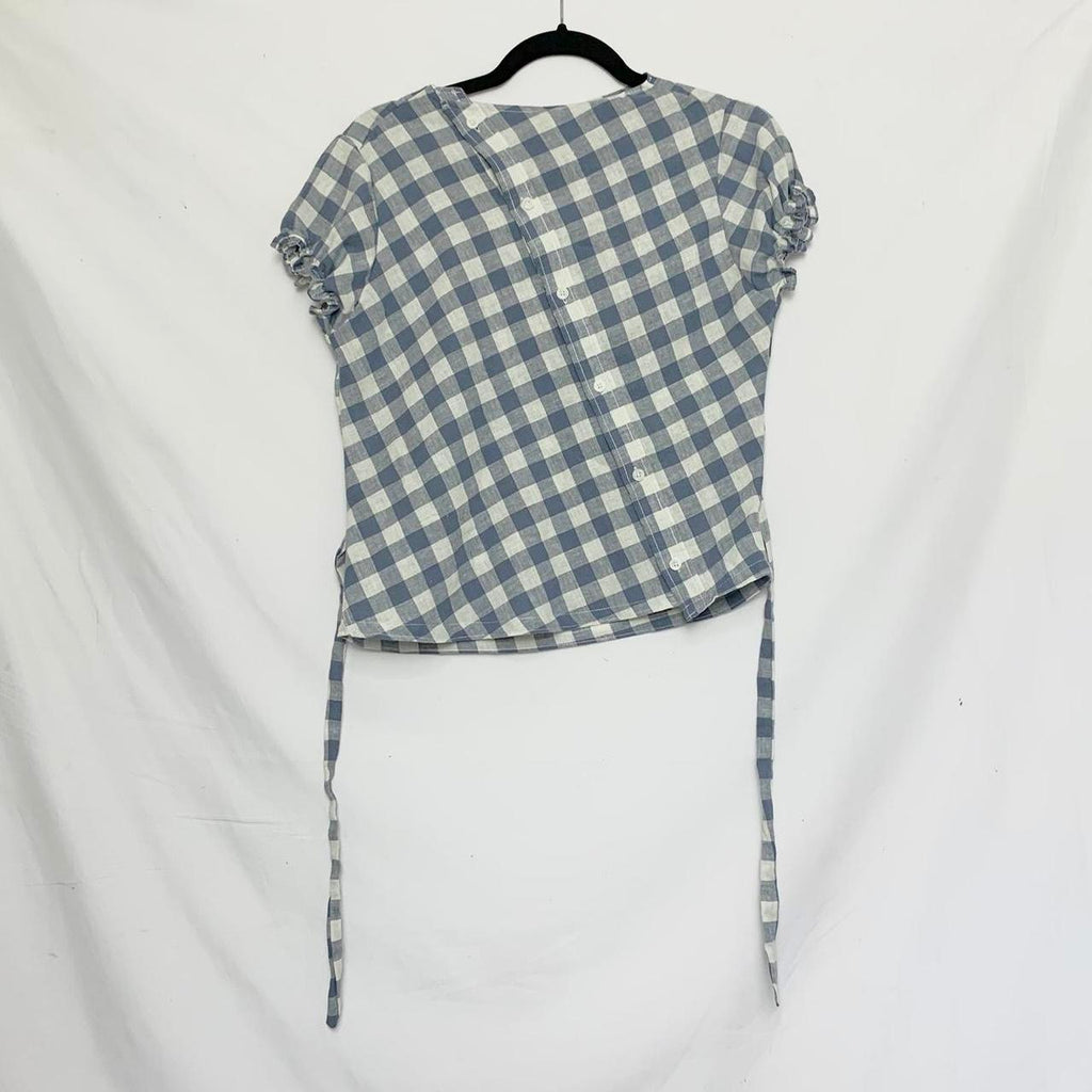 Checkered asymmetric shirt