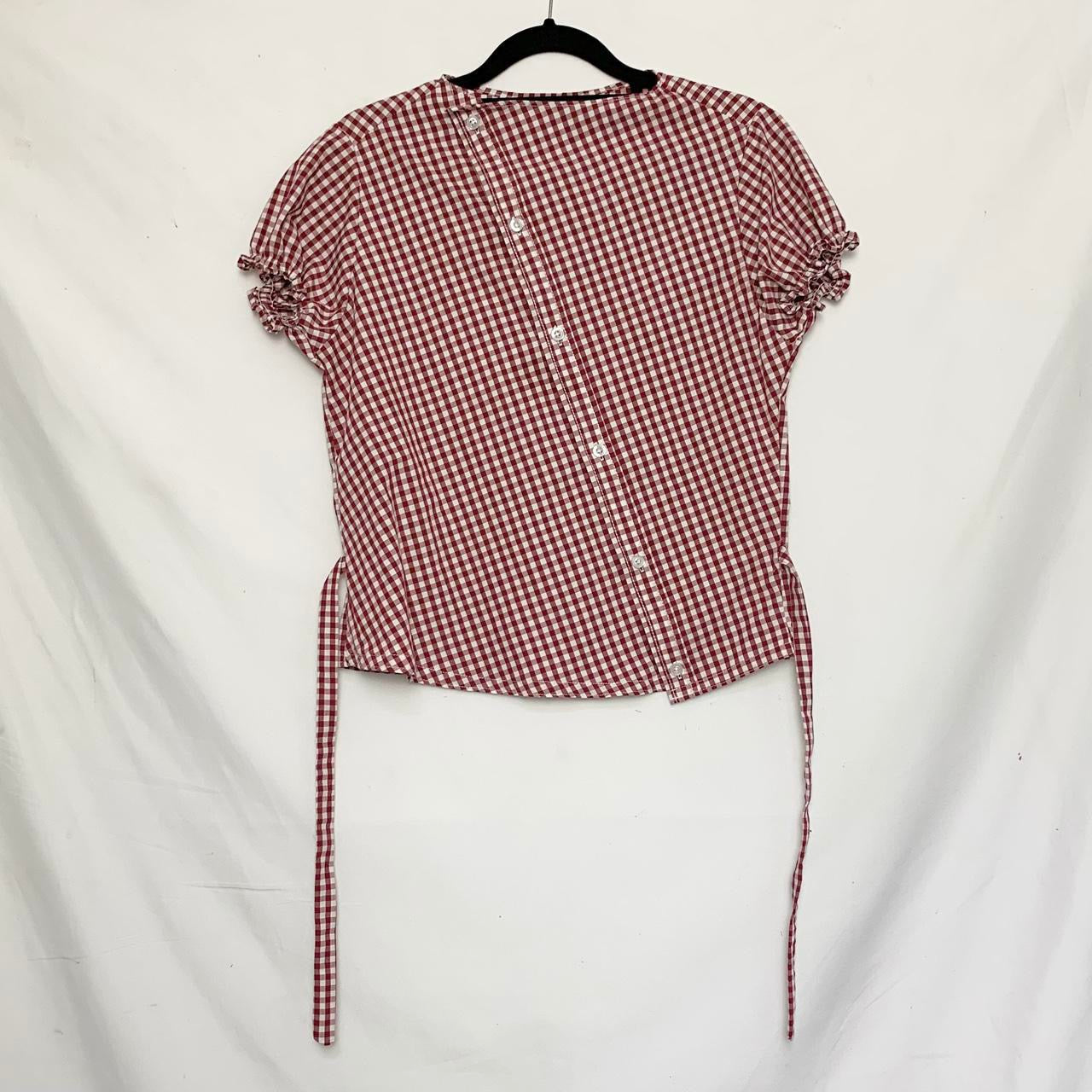Gingham asymmetric shirt