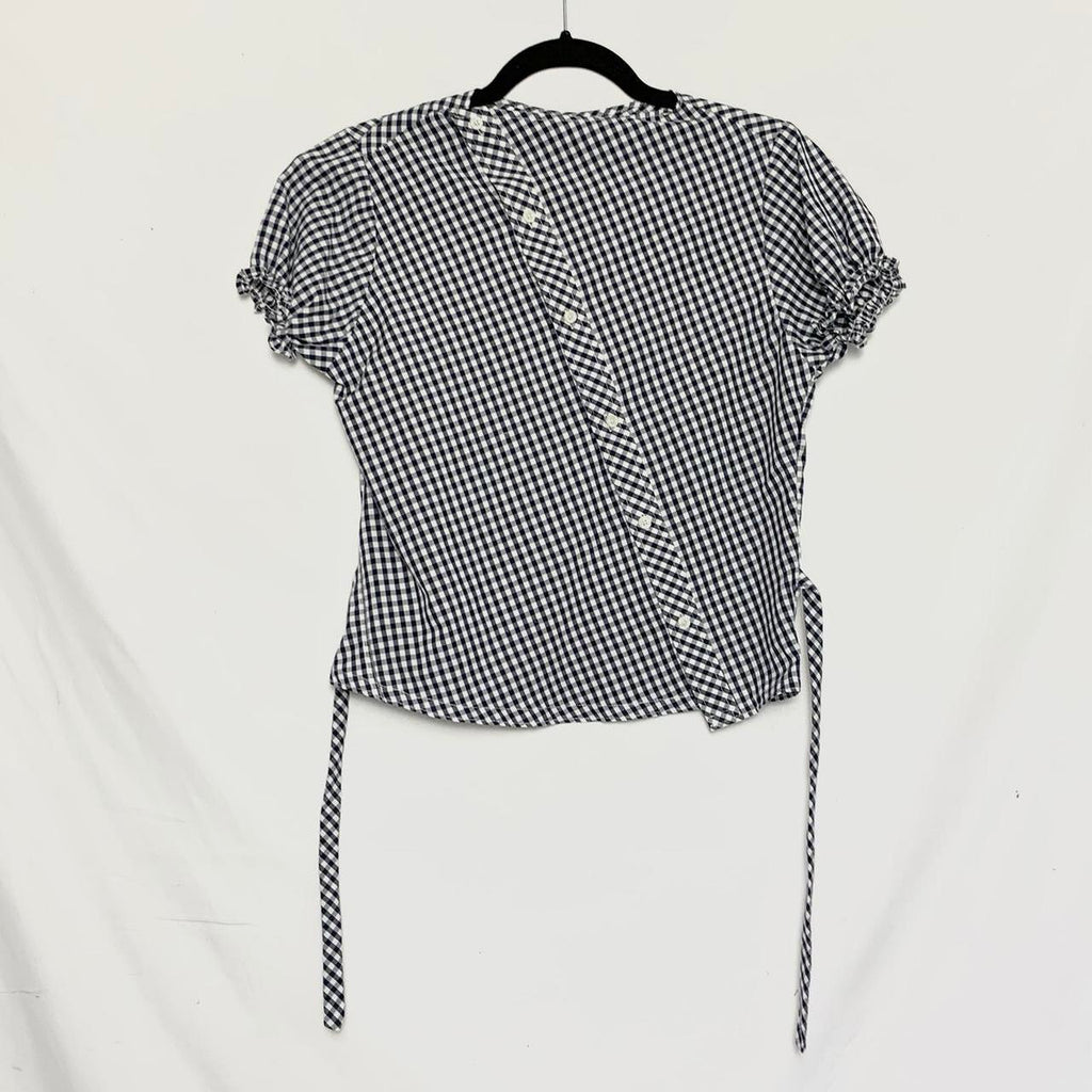 Gingham asymmetric shirt