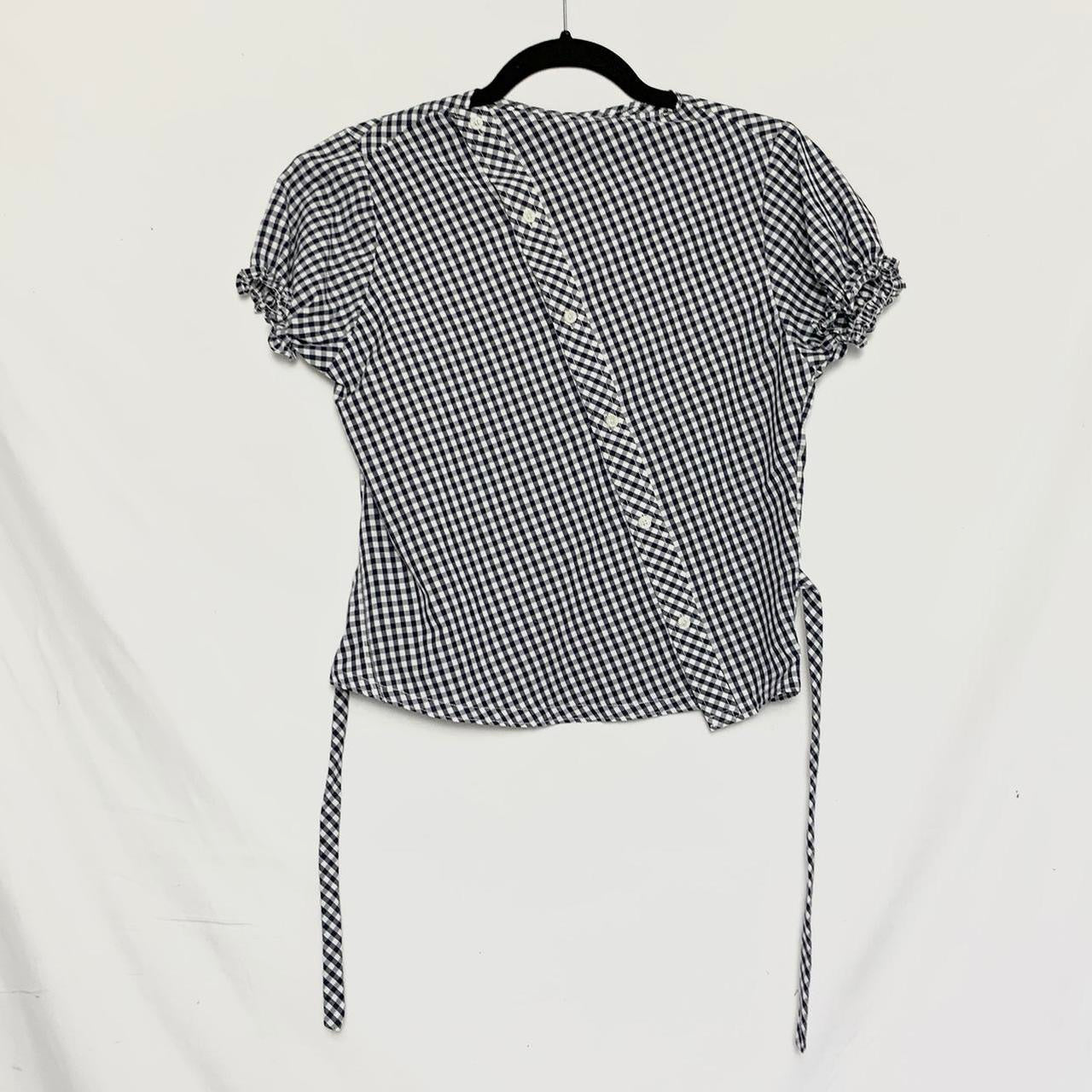 Gingham asymmetric shirt