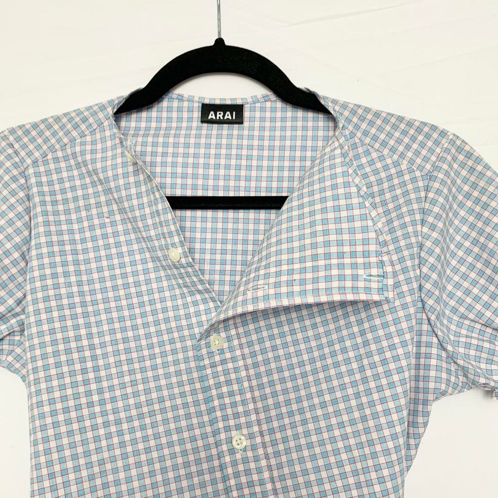 Plaid asymmetric shirt