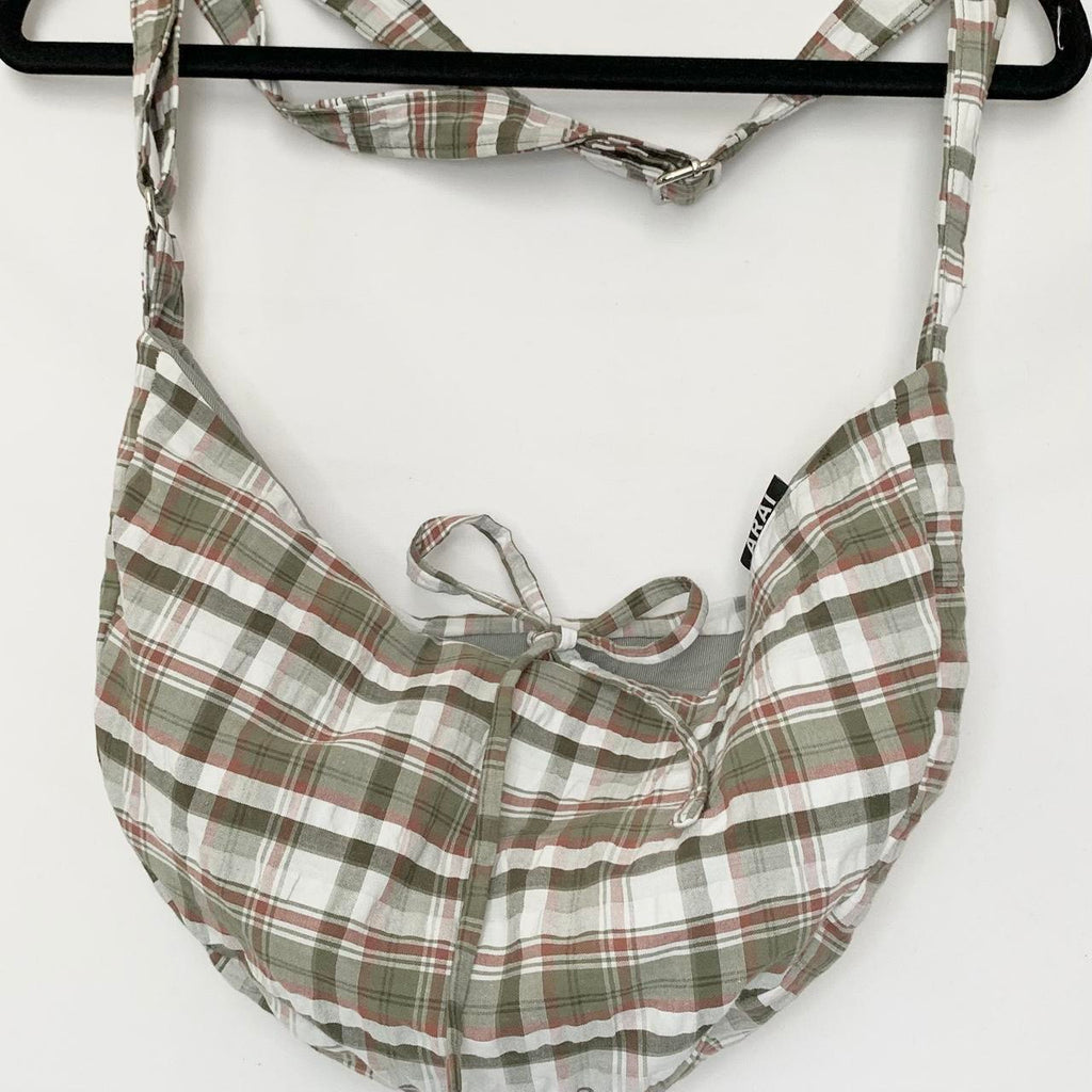 Plaid Crescent Bag