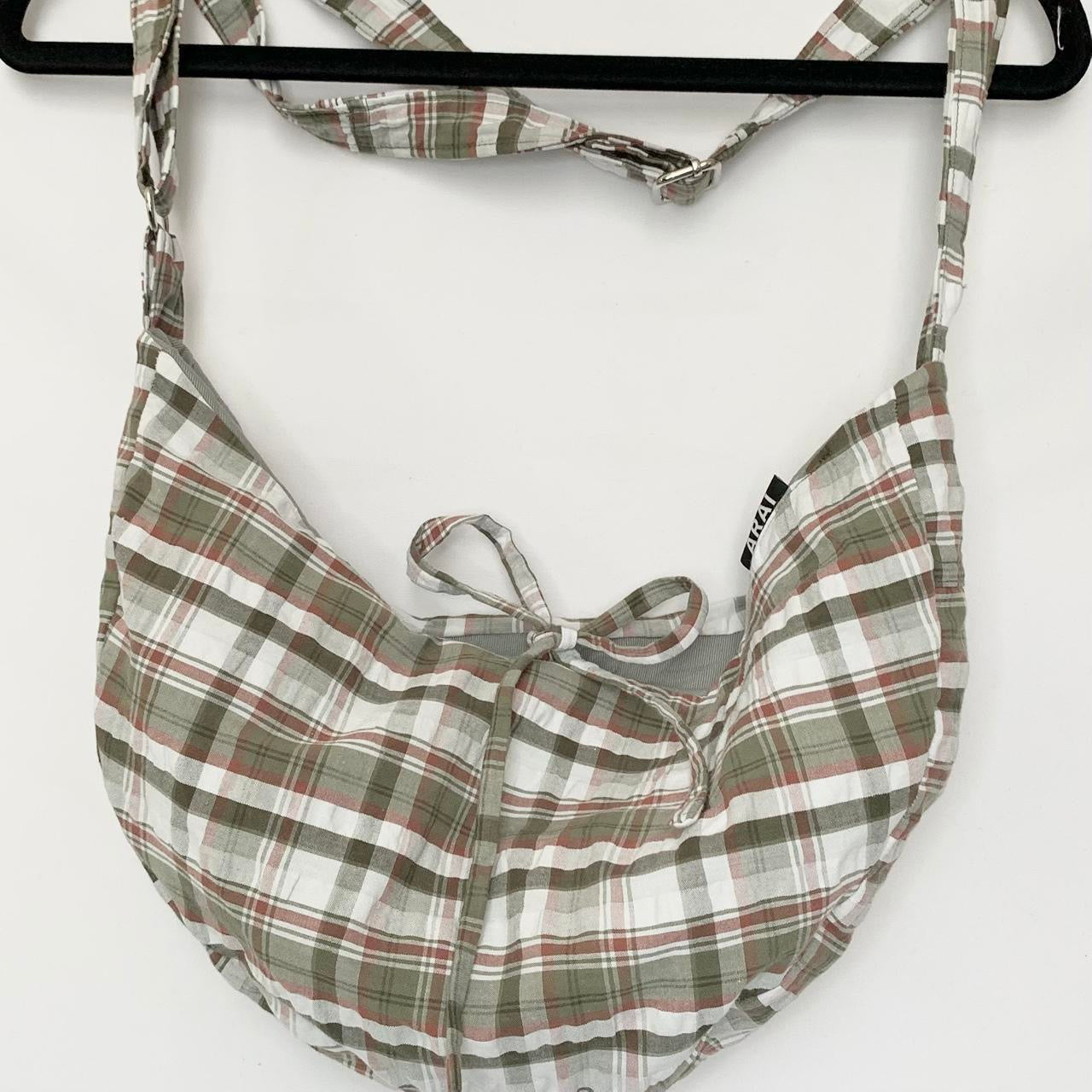 Plaid Crescent Bag