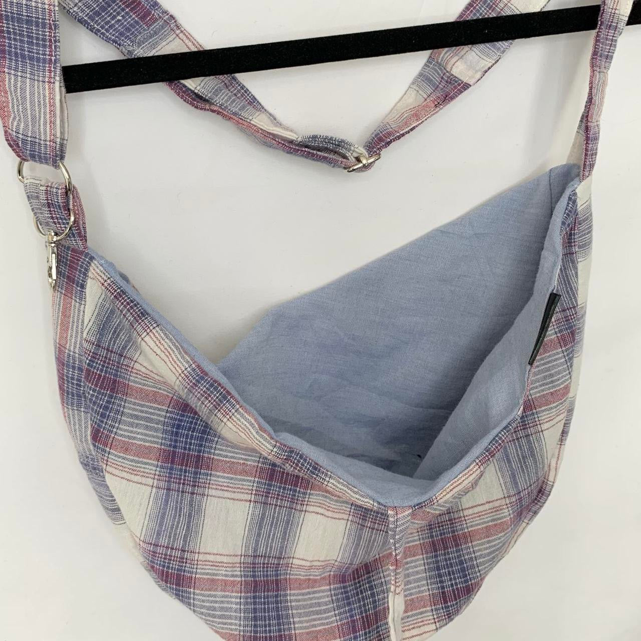 Plaid Crescent Bag