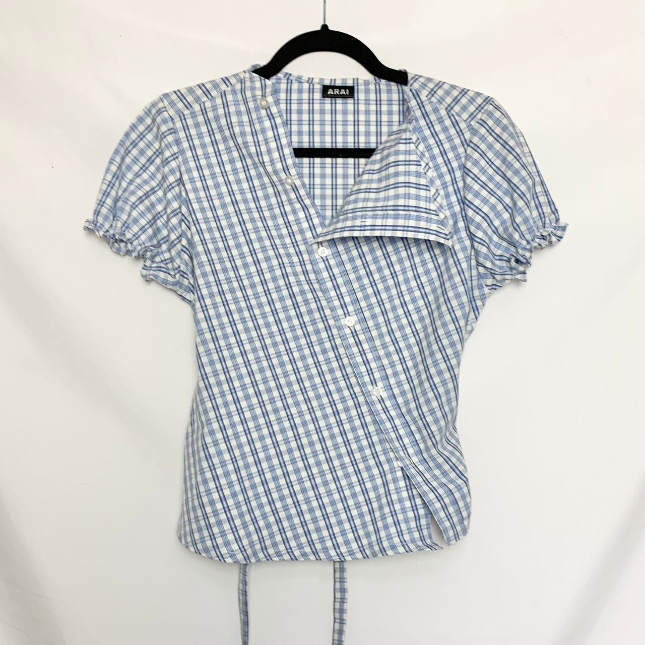 Plaid asymmetric shirt