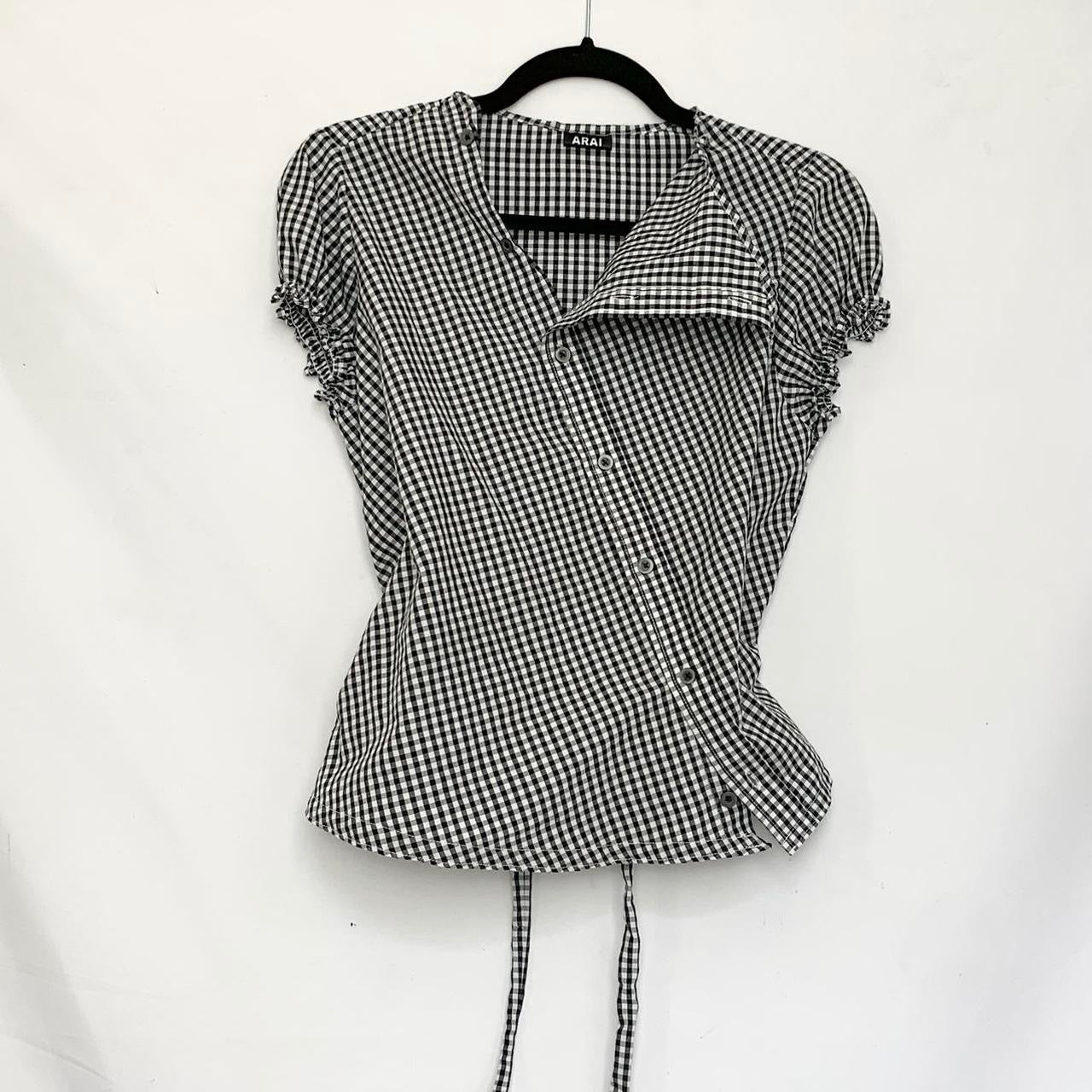 Plaid asymmetric shirt