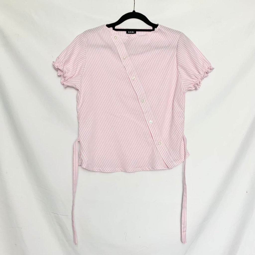 Striped asymmetric shirt