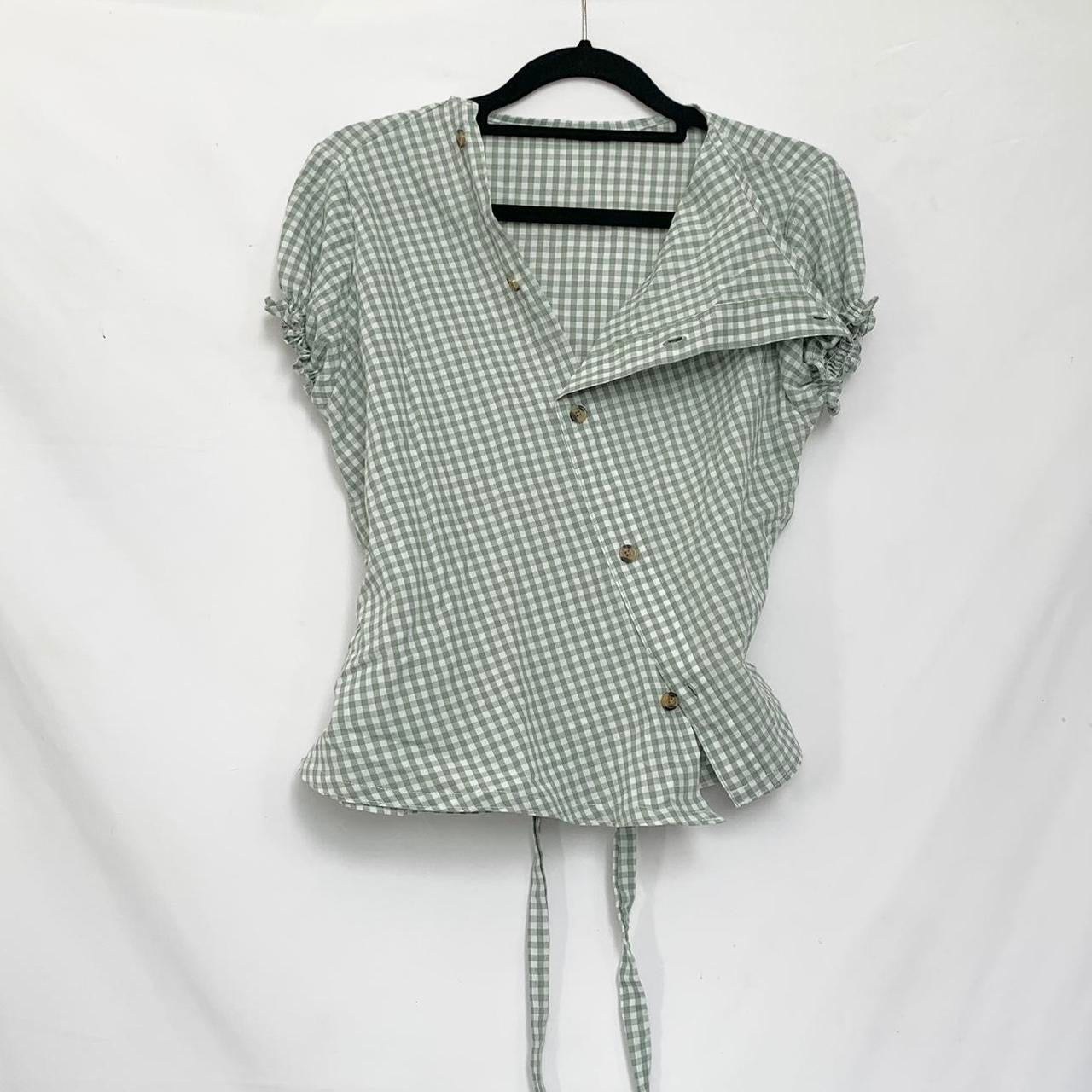 Gingham asymmetric shirt