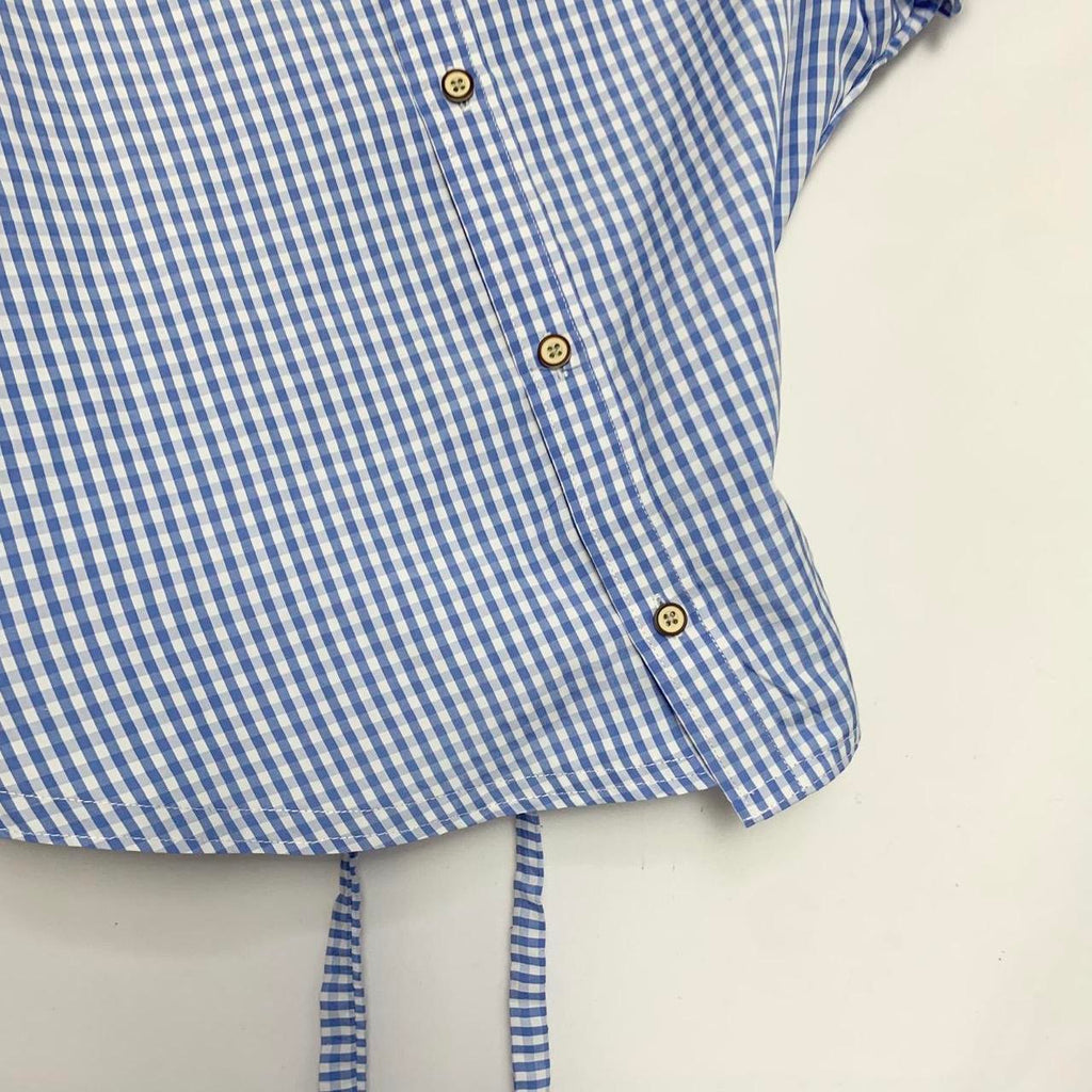 Gingham asymmetric shirt