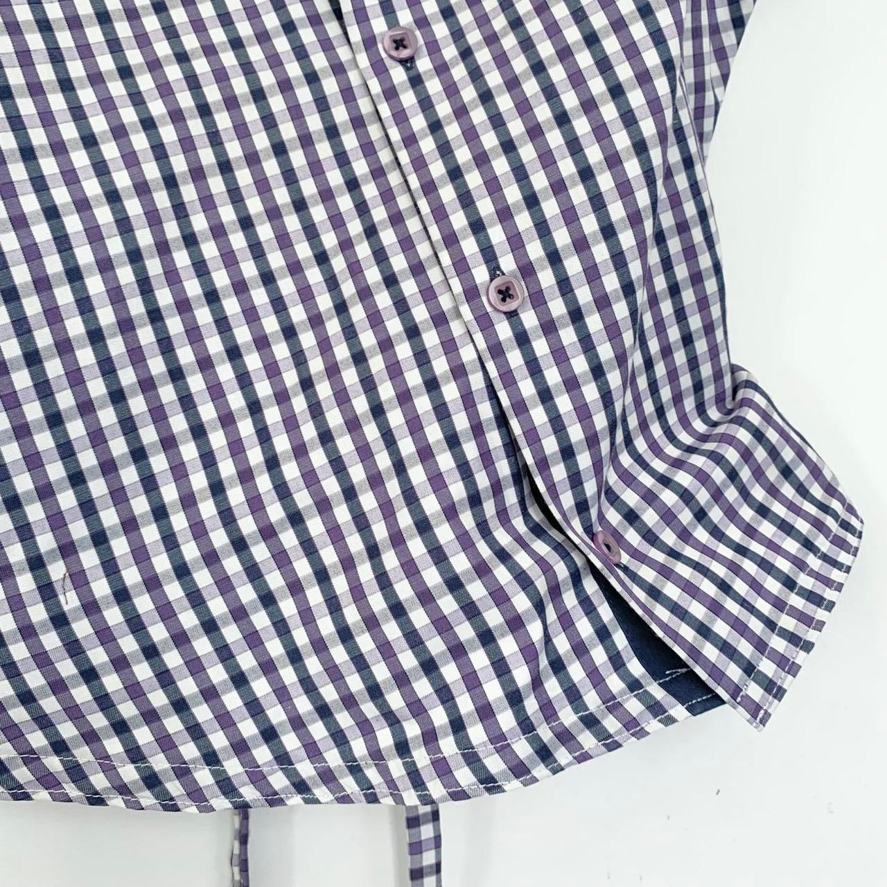 Plaid asymmetric shirt