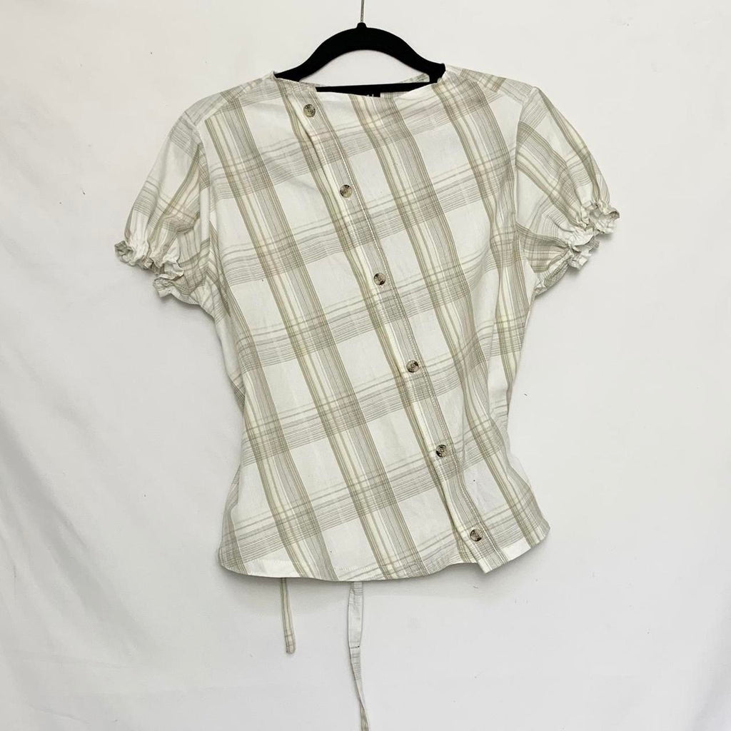Plaid asymmetric shirt