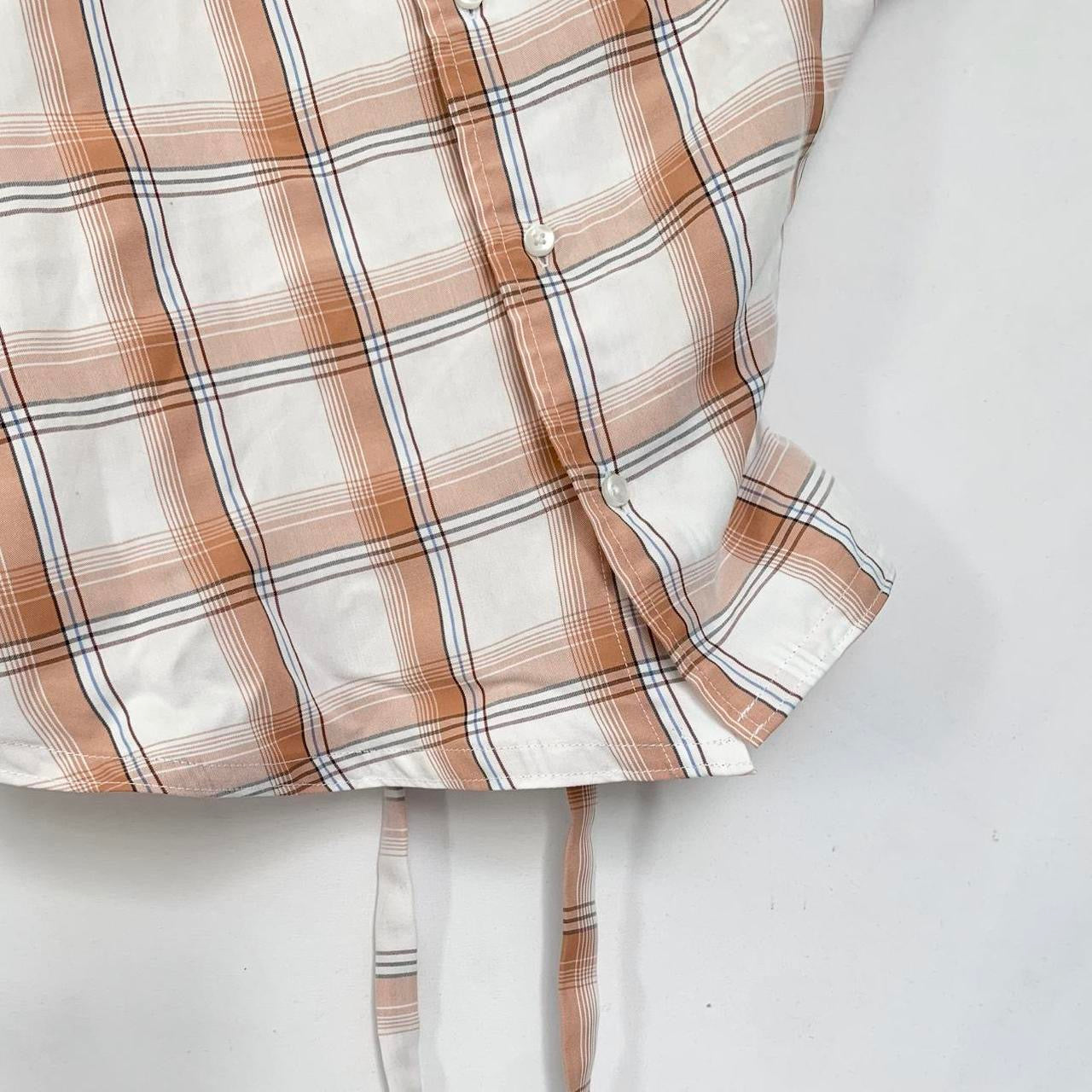 Plaid asymmetric shirt