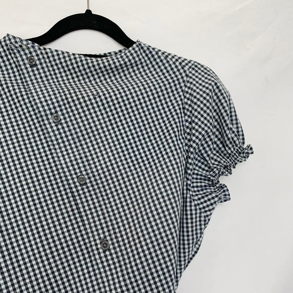 Gingham asymmetric shirt