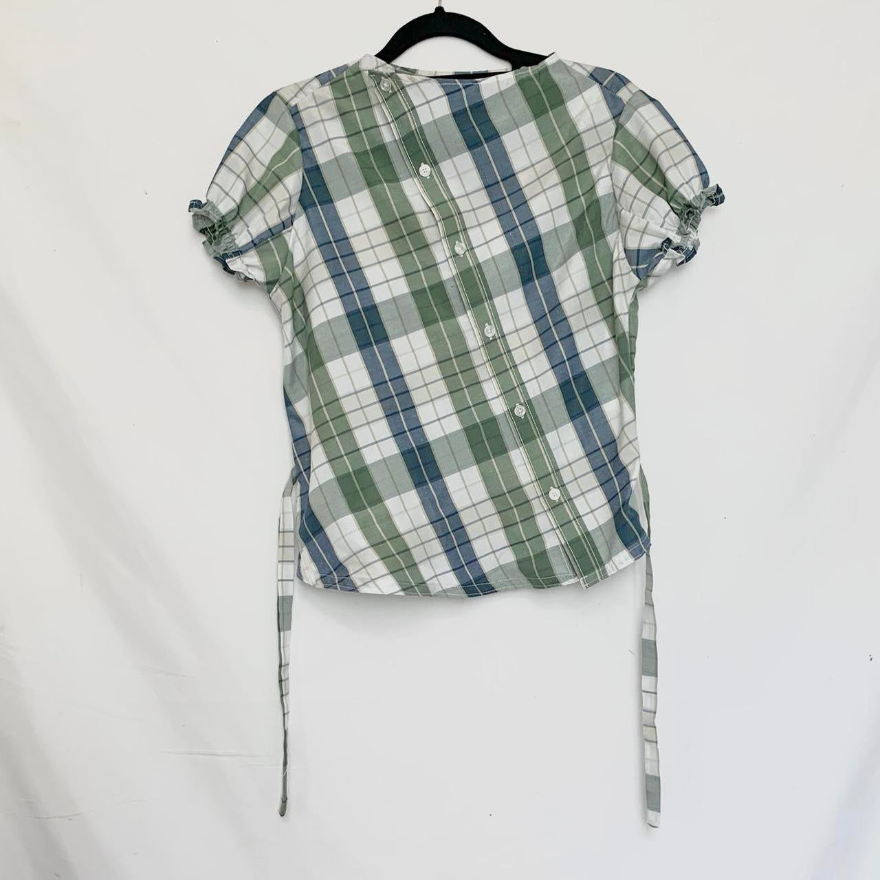 Plaid asymmetric shirt