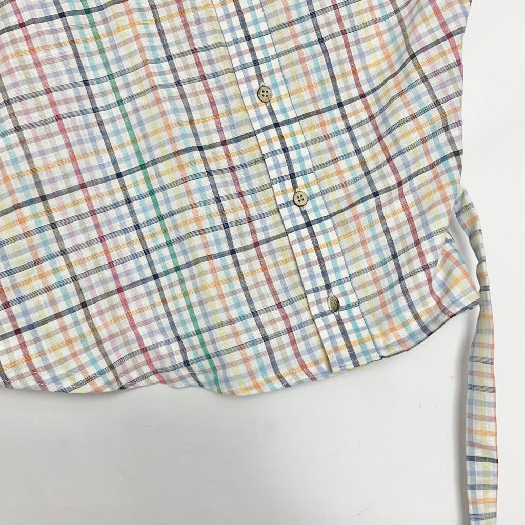 Plaid asymmetric shirt