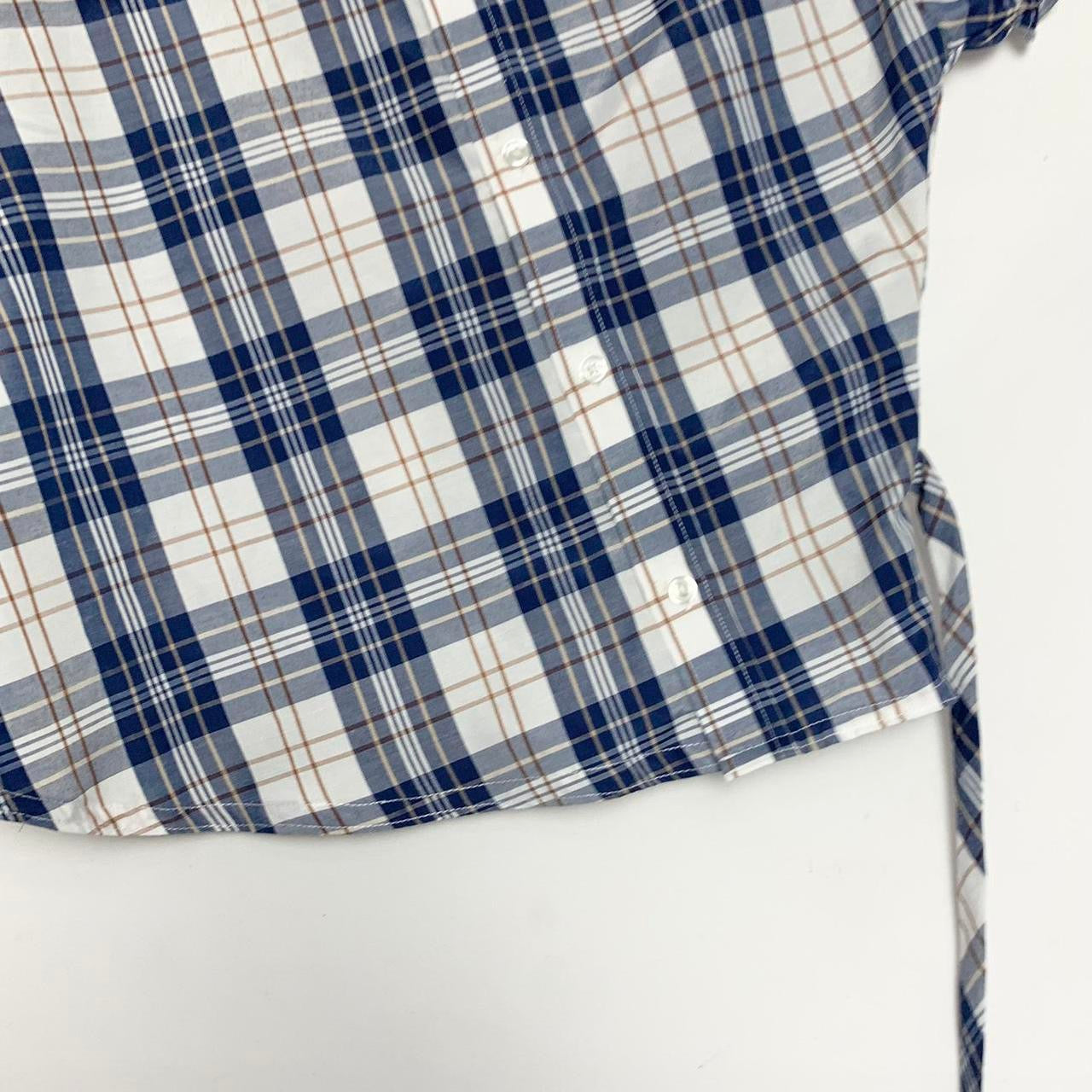 Plaid asymmetric shirt