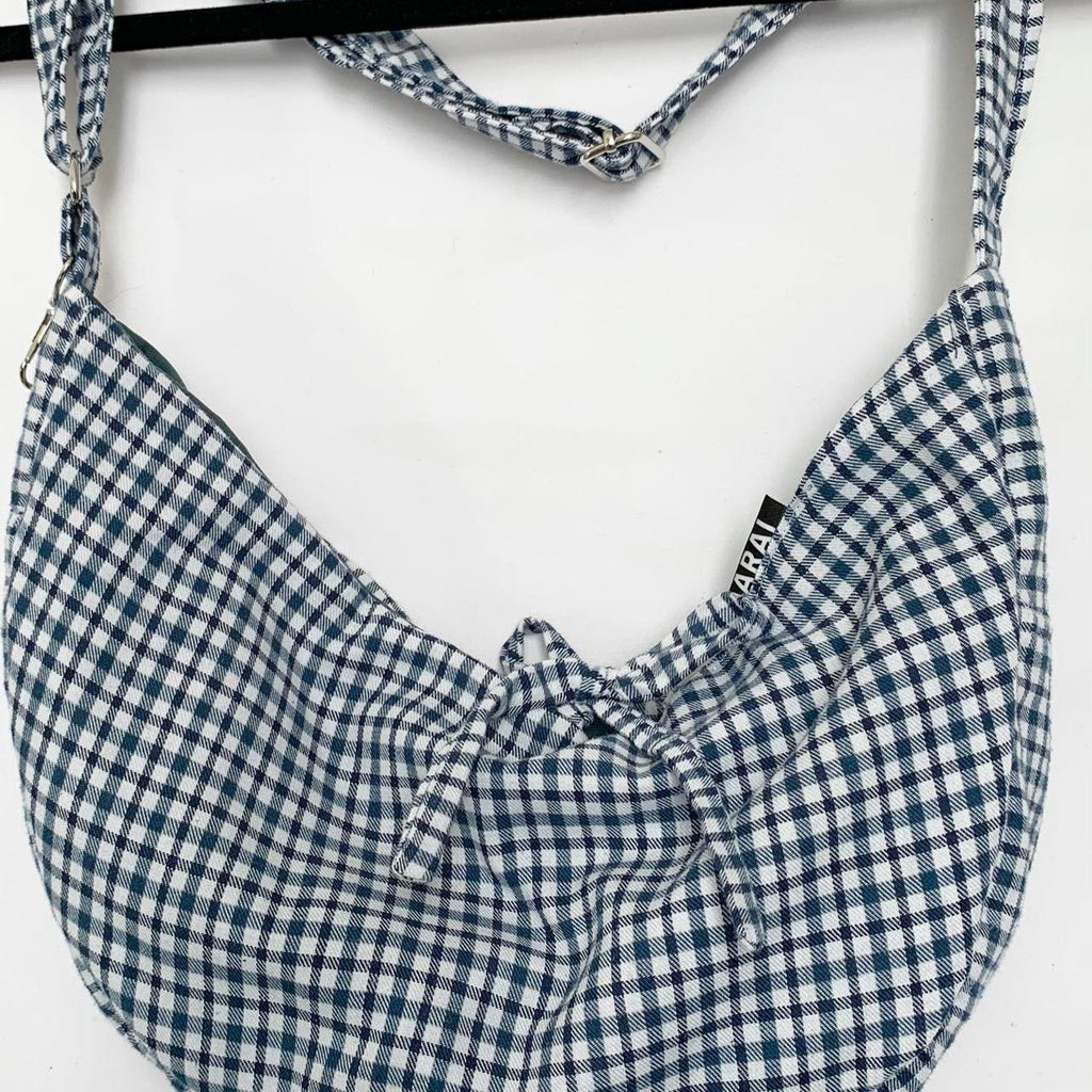 Plaid Crescent Bag