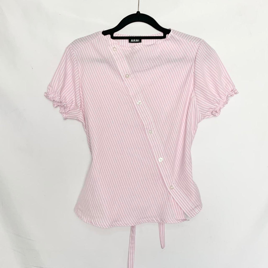 Striped asymmetric shirt