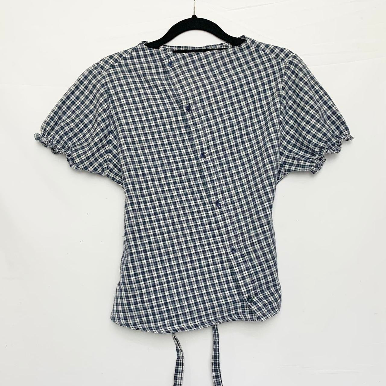 Plaid asymmetric shirt