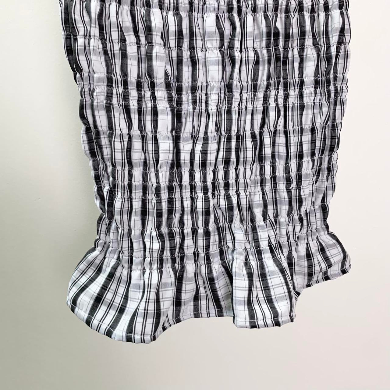 Plaid ruched tank top