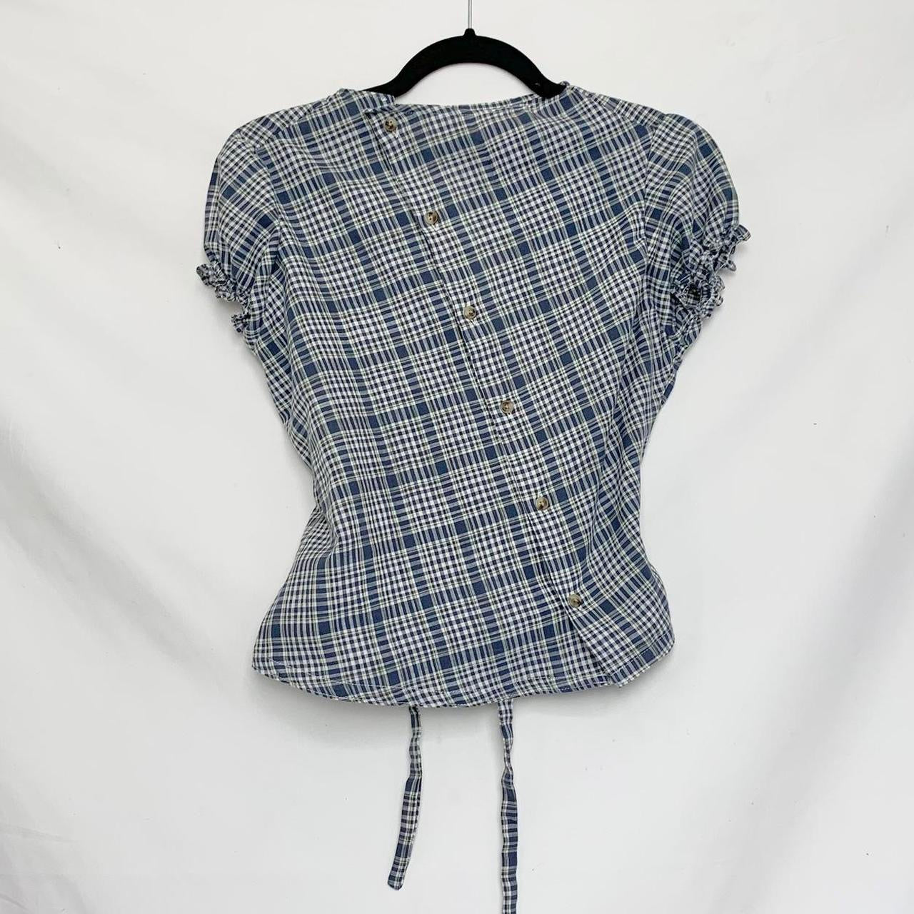 Plaid asymmetric shirt