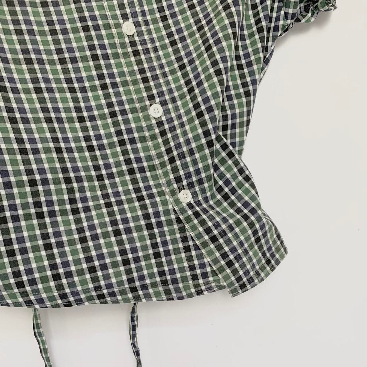 Plaid asymmetric shirt