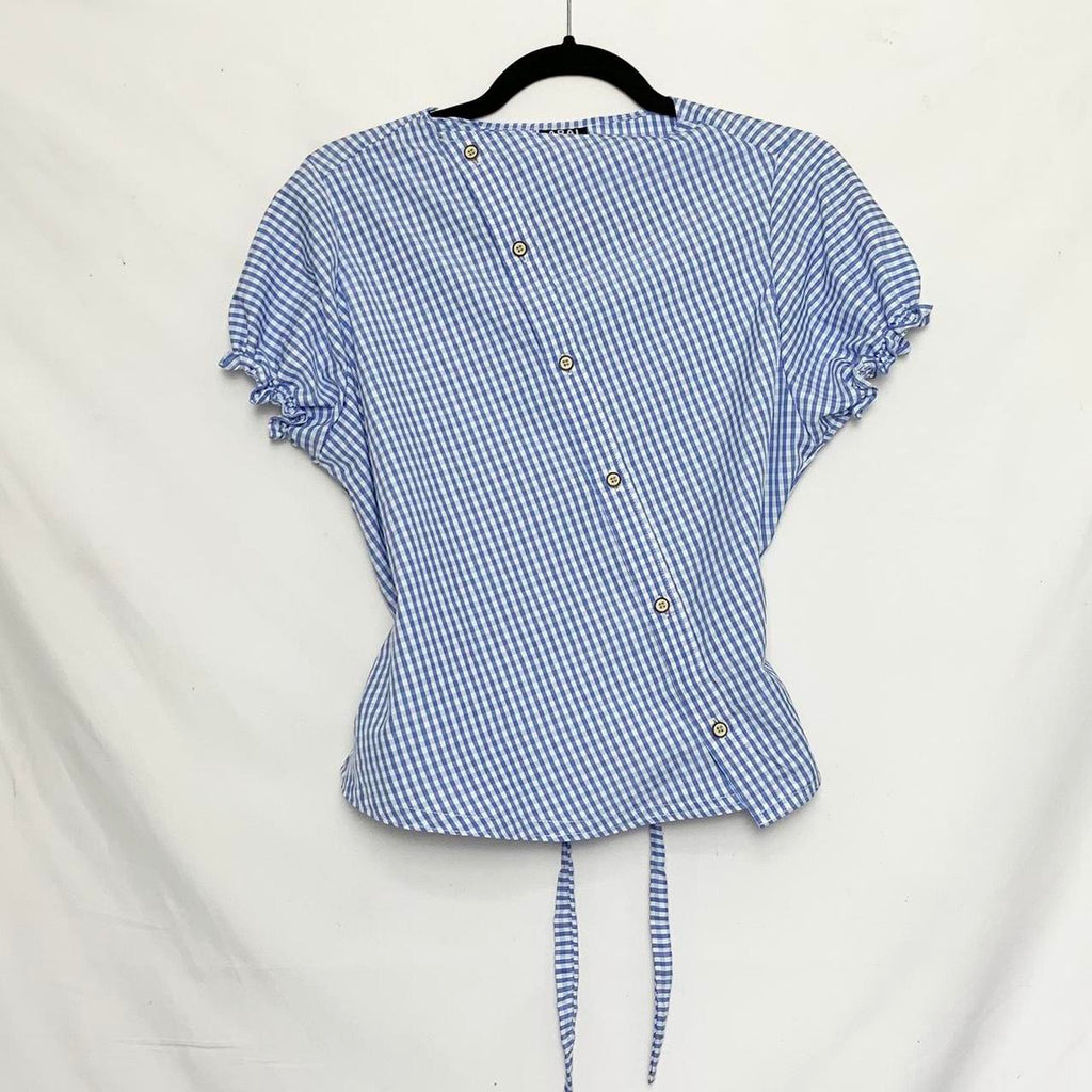 Gingham asymmetric shirt